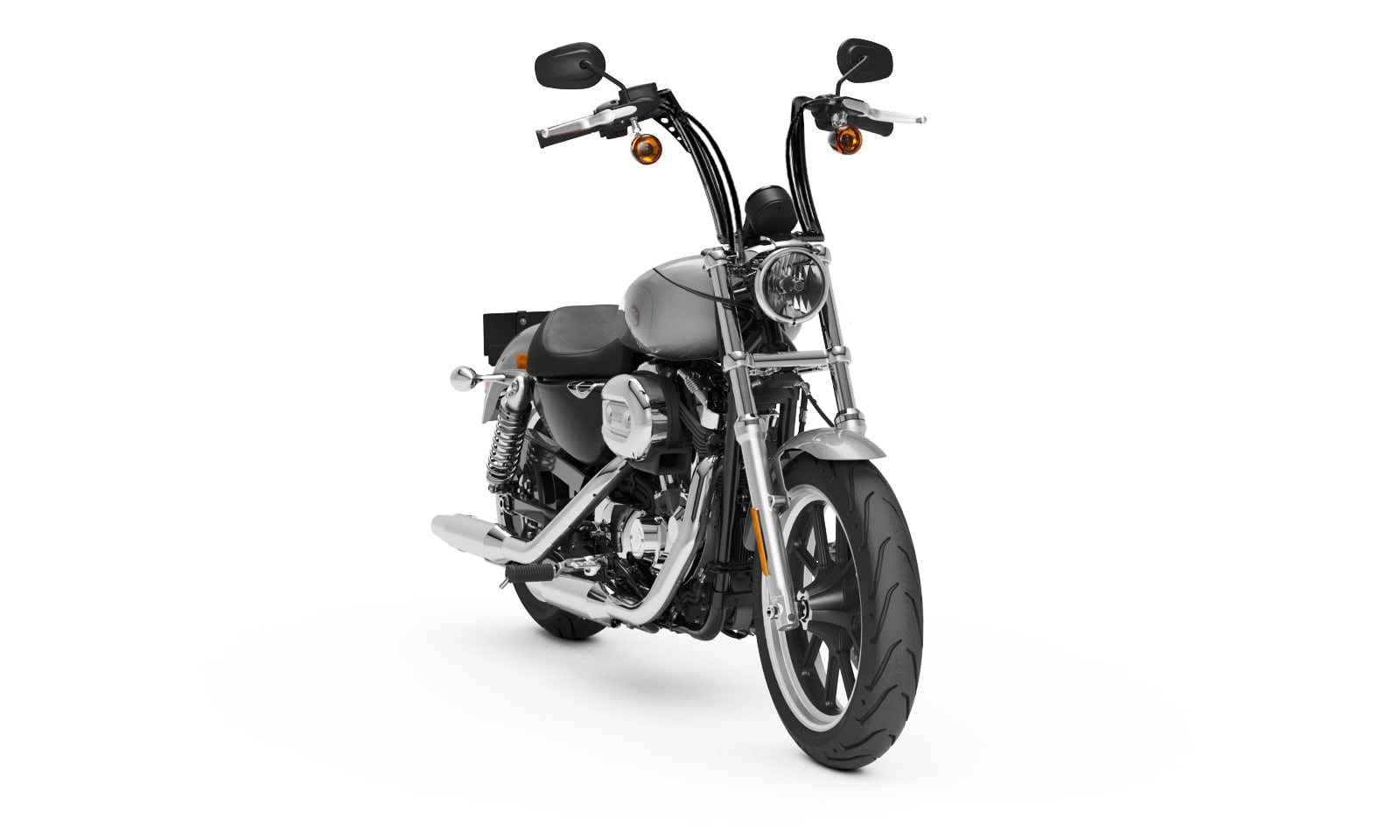 Viking Iron Born 12" Handlebar For Harley Sportster Superlow Gloss Black Bag on Bike View @expand