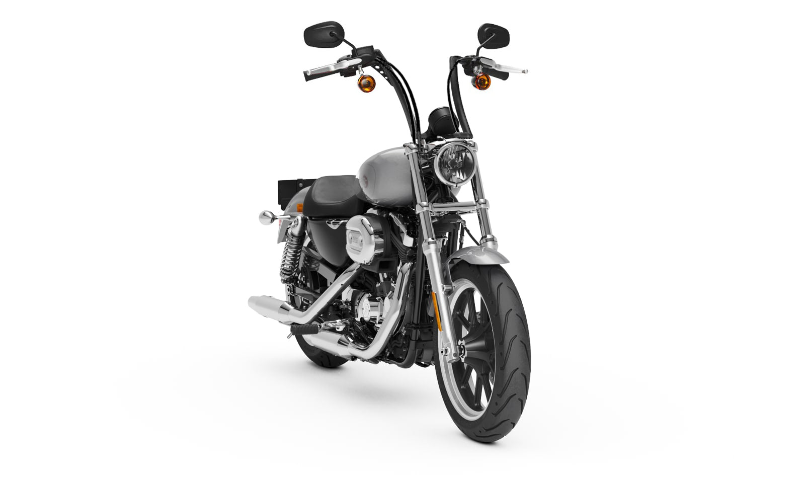 Viking Iron Born 12" Handlebar for Harley Sportster Superlow Matte Black Bag on Bike View @expand