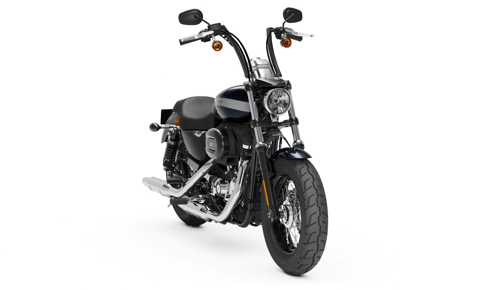 Viking Iron Born 12" Handlebar for Harley Sportster 1200 Custom XL1200C Matte Black Bag on Bike View @expand