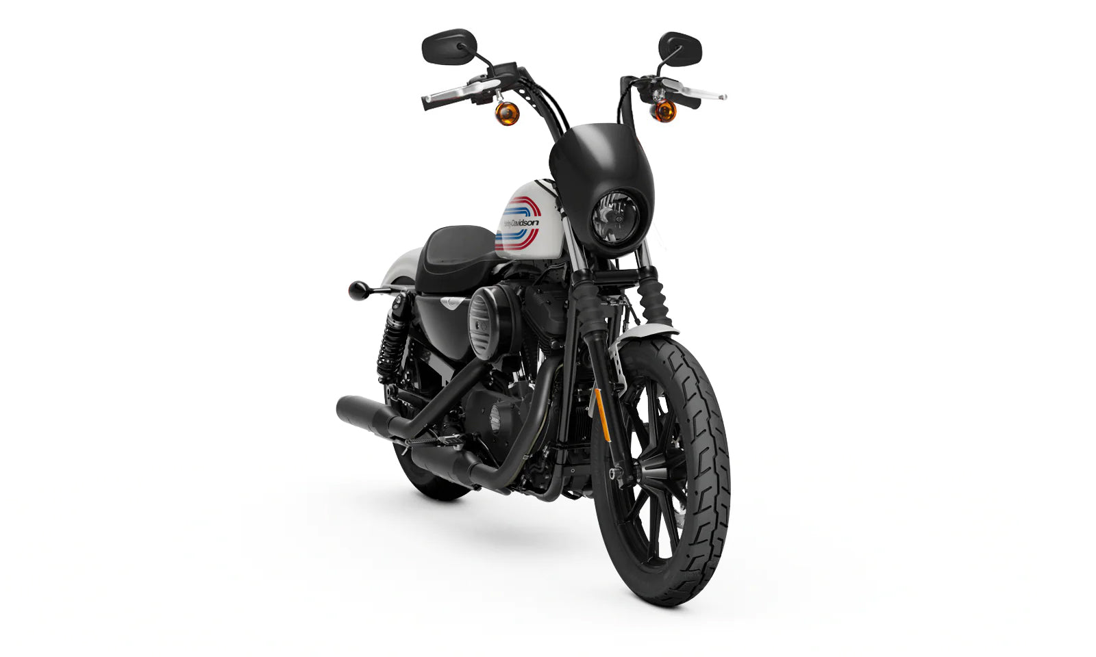 Viking Iron Born 12" Handlebar for Harley Sportster Iron 1200 Matte Black Bag on Bike View @expand