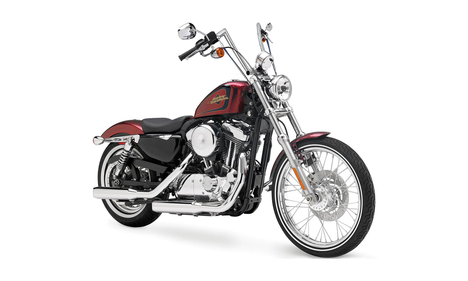 Viking Iron Born 9" Handlebar for Harley Sportster Seventy Two Chrome Bag on Bike View @expand