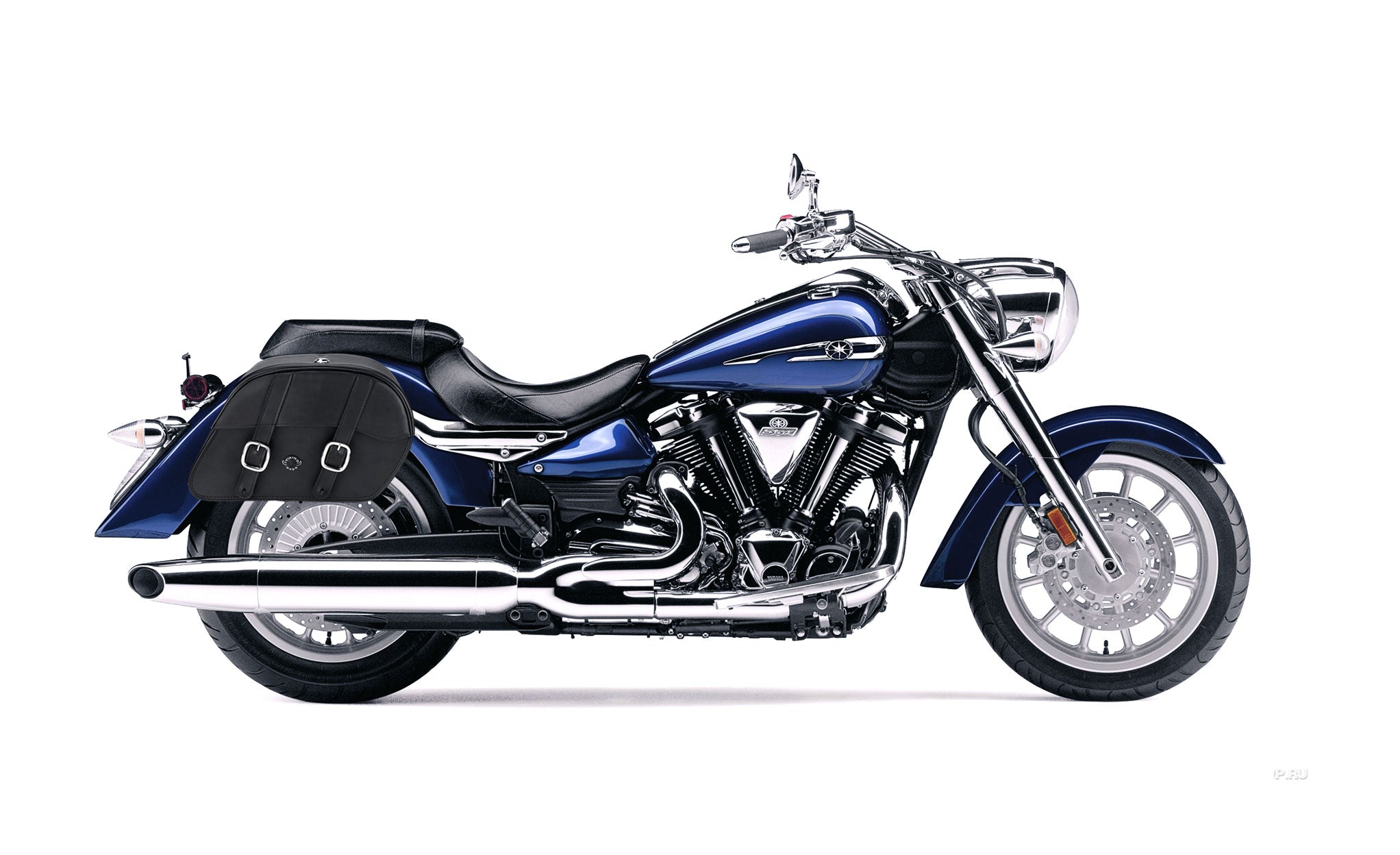Viking Skarner Medium Lockable Yamaha Stratoliner Xv 1900 Leather Motorcycle Saddlebags on Bike Photo @expand