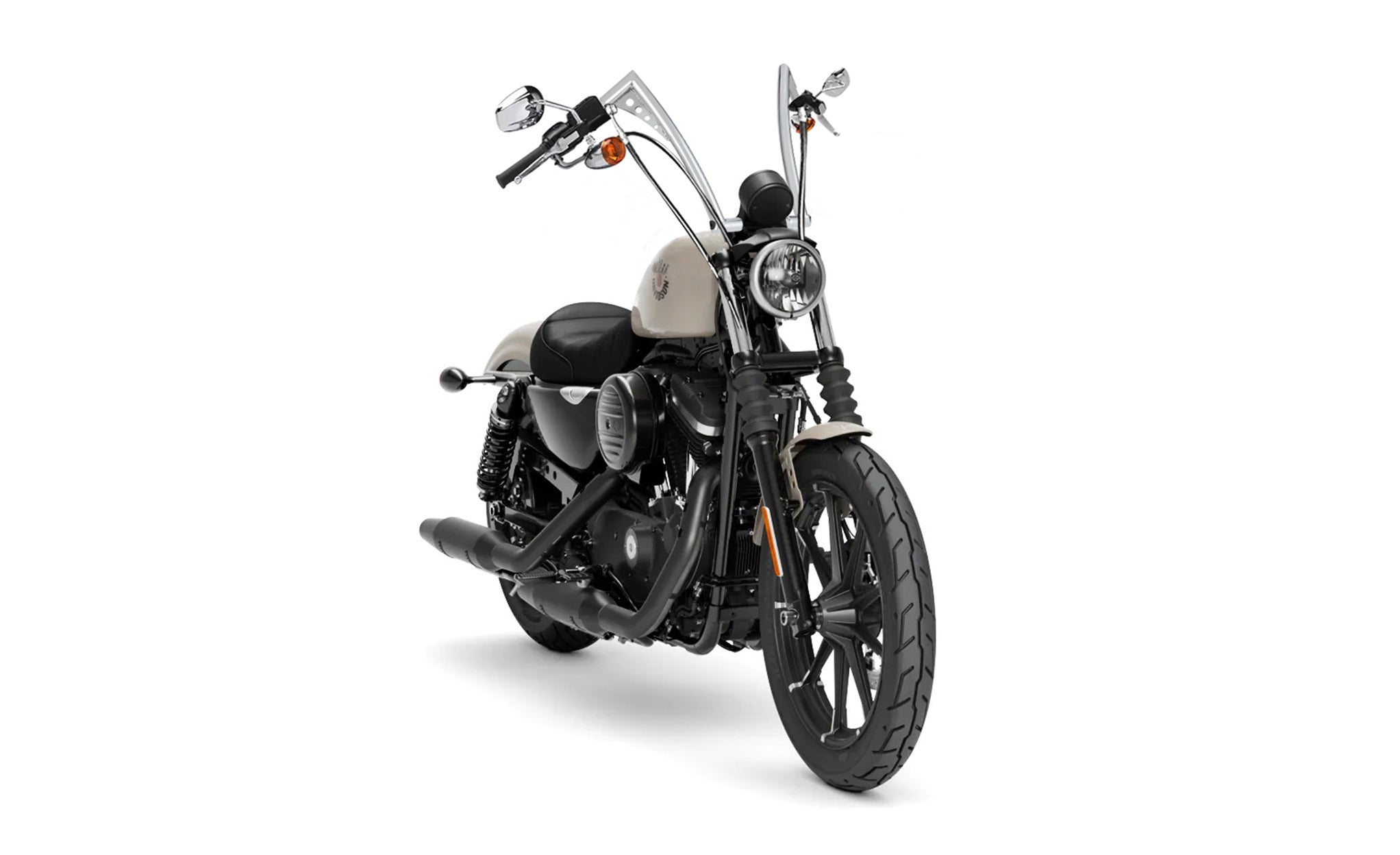 Viking Iron Born 12" Handlebar For Harley Sportster 883 Iron XL883N Chrome Bag on Bike View @expand
