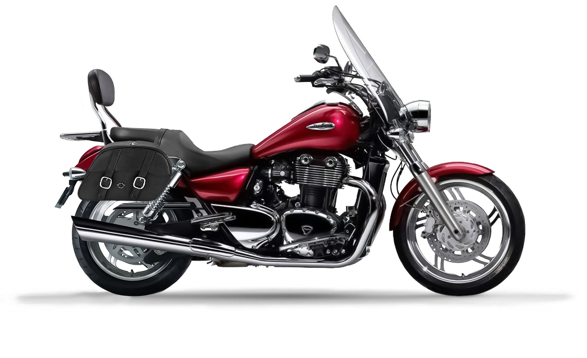 Viking Skarner Medium Lockable Triumph Thunderbird Se Leather Motorcycle Saddlebags on Bike Photo @expand