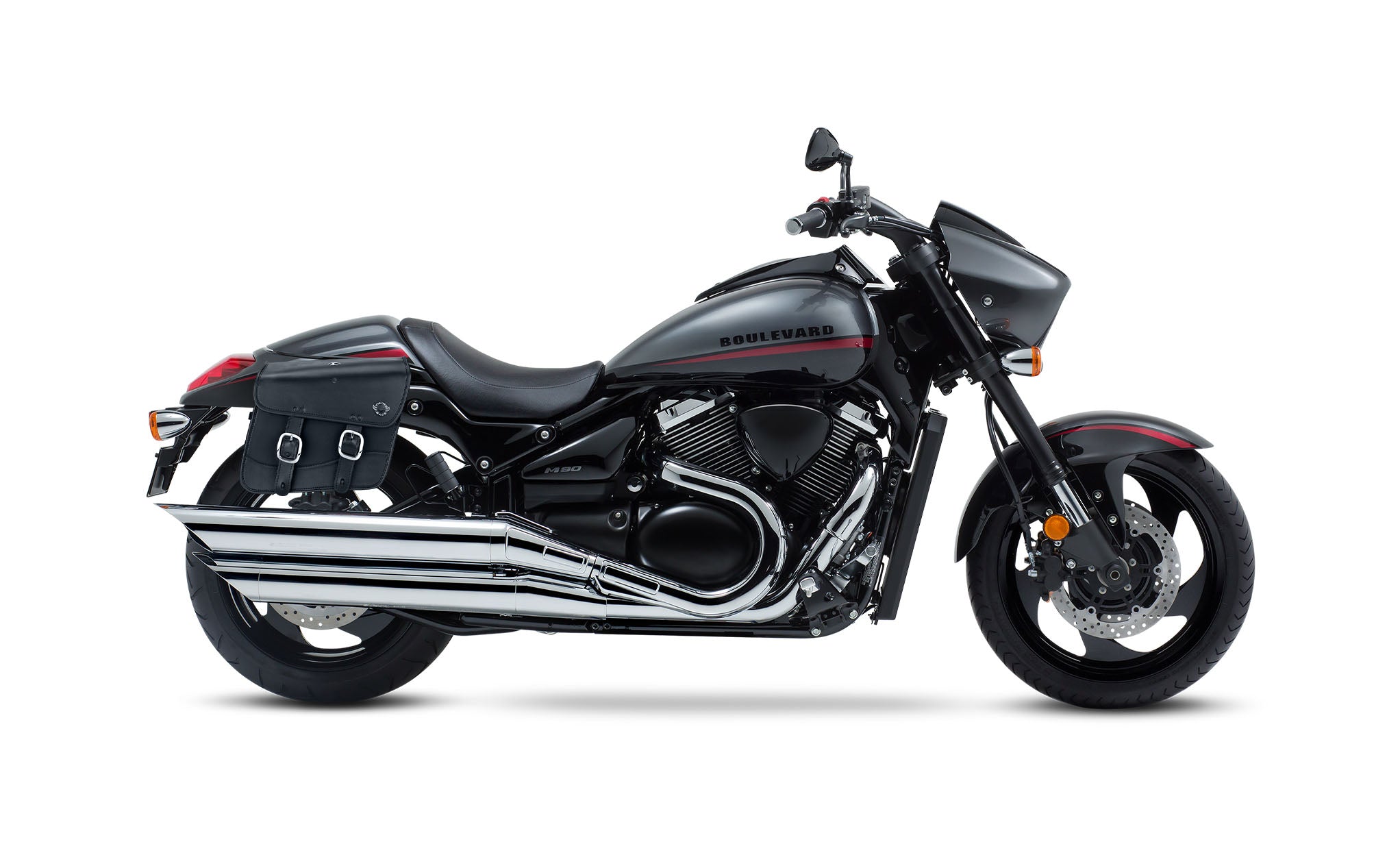 Viking Thor Medium Suzuki Boulevard M90 Vz1500 Leather Motorcycle Saddlebags on Bike Photo @expand