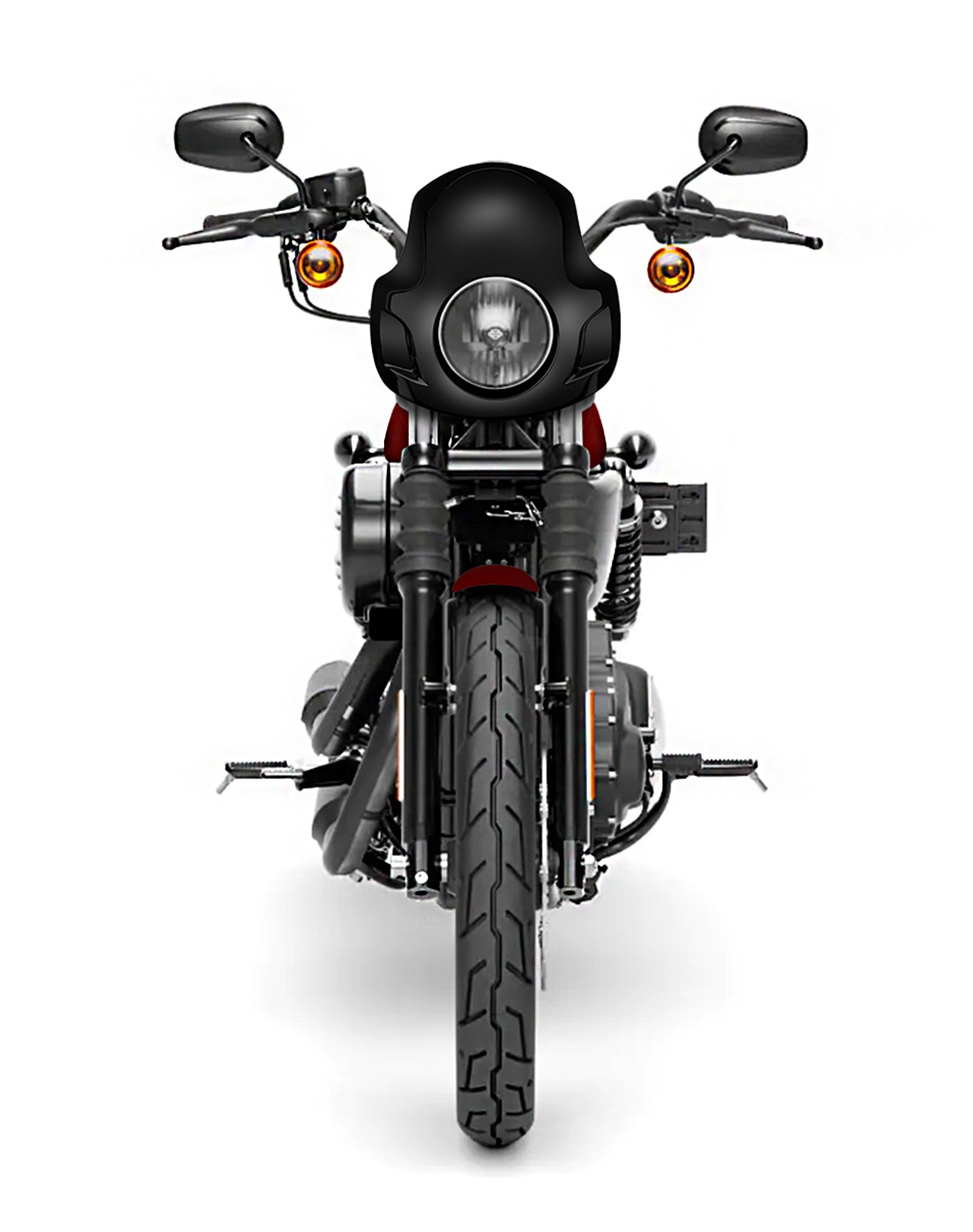 Viking Strider Sport Motorcycle Fairing For Harley Sportster 883 Custom XL883C Gloss Black Fairing From Front