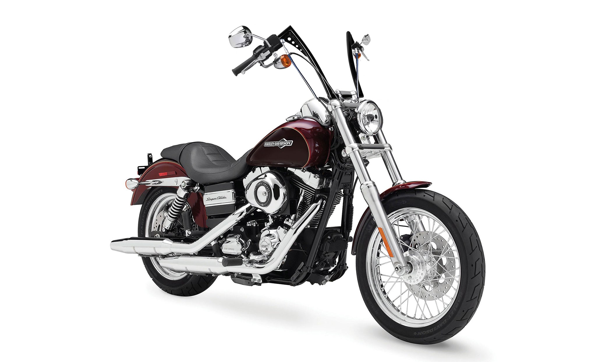 Viking Iron Born 12" Handlebar For Harley Dyna Super Glide FXD Gloss Black Bag on Bike View @expand