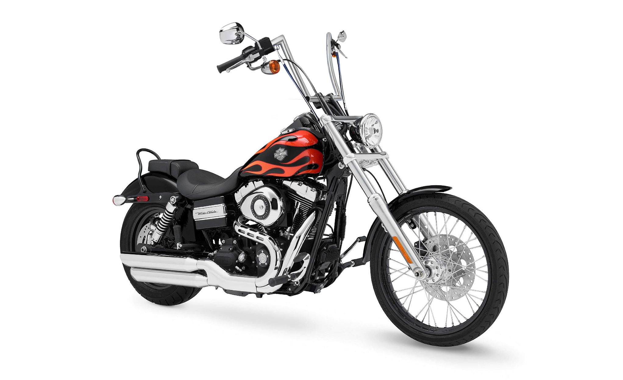 Viking Iron Born 9" Handlebar for Harley Dyna Wide Glide FXDWG Chrome Bag on Bike View @expand