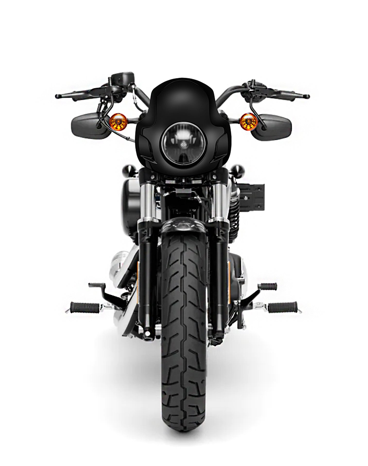 Viking Strider Sport Motorcycle Fairing For Harley Sportster Forty Eight Gloss Black Fairing From Front