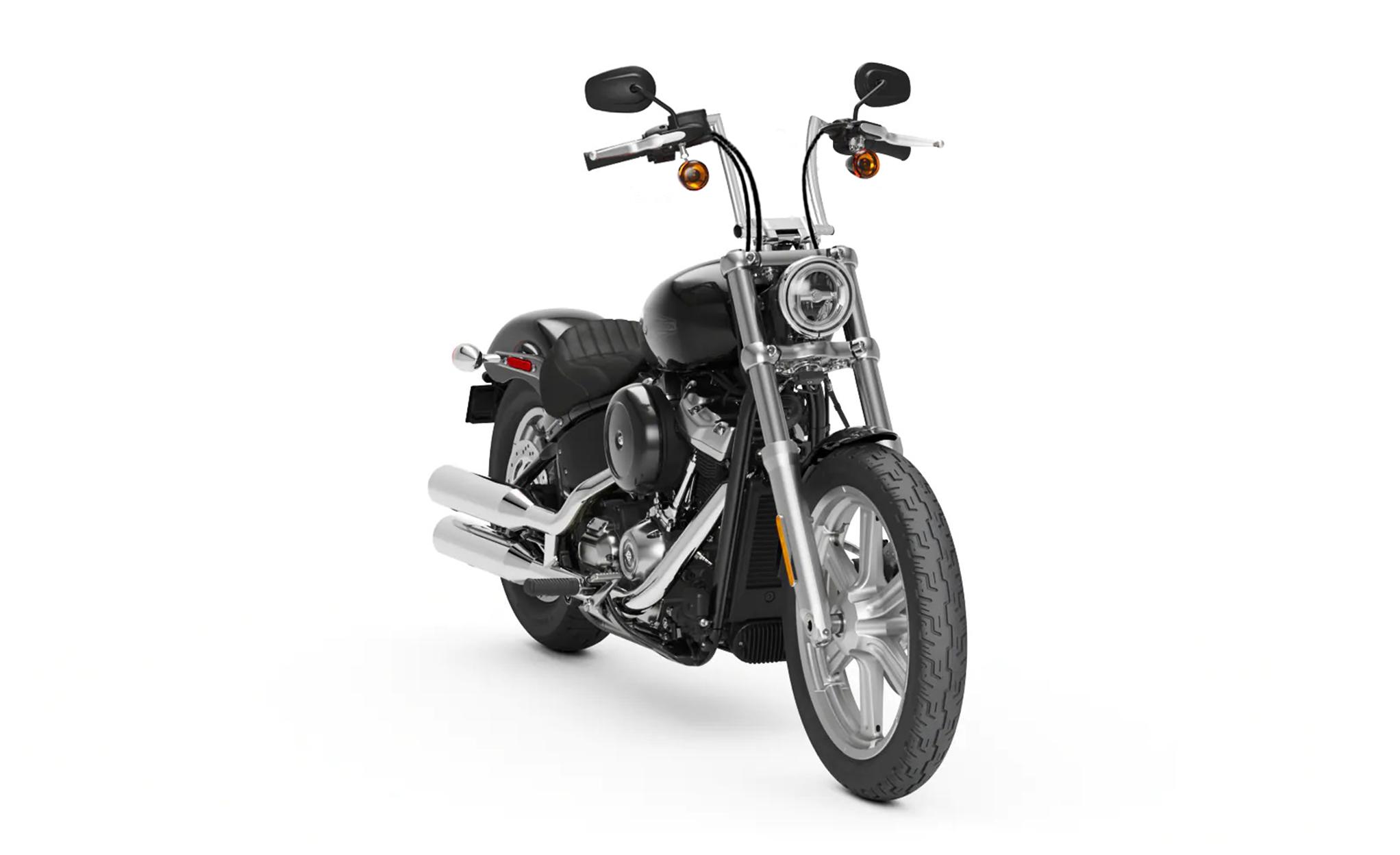 Viking Iron Born 9" Handlebar for Harley Softail Standard FXST/I EFI Chrome Bag on Bike View @expand