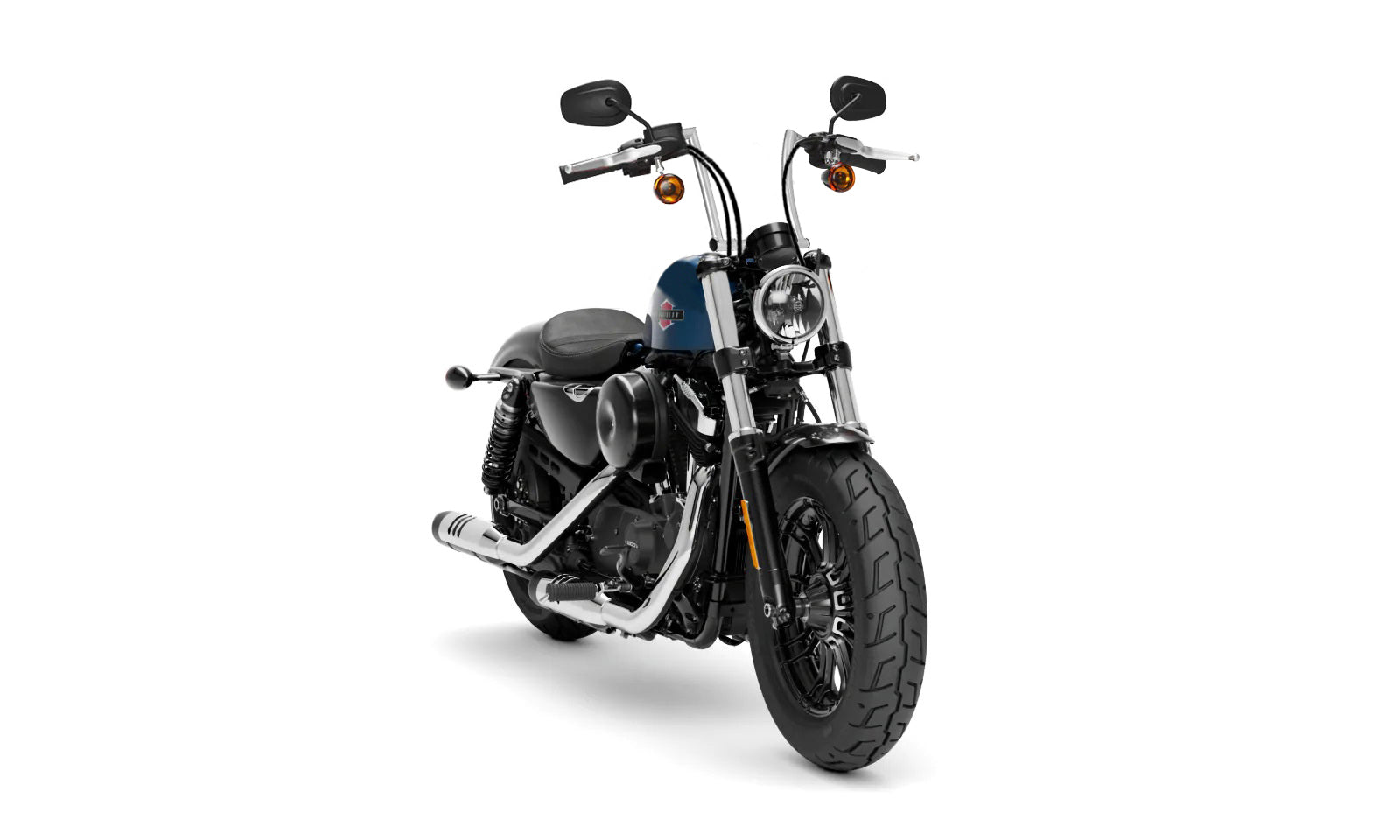 Viking Iron Born 9" Handlebar for Harley Sportster Forty Eight Chrome Bag on Bike View @expand