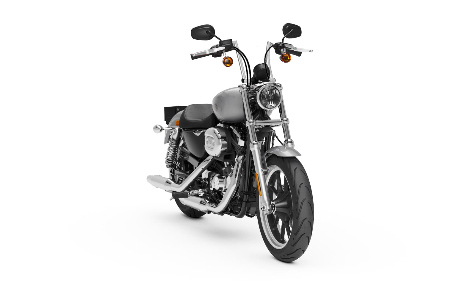 Viking Iron Born 9" Handlebar for Harley Sportster Superlow Chrome Bag on Bike View @expand