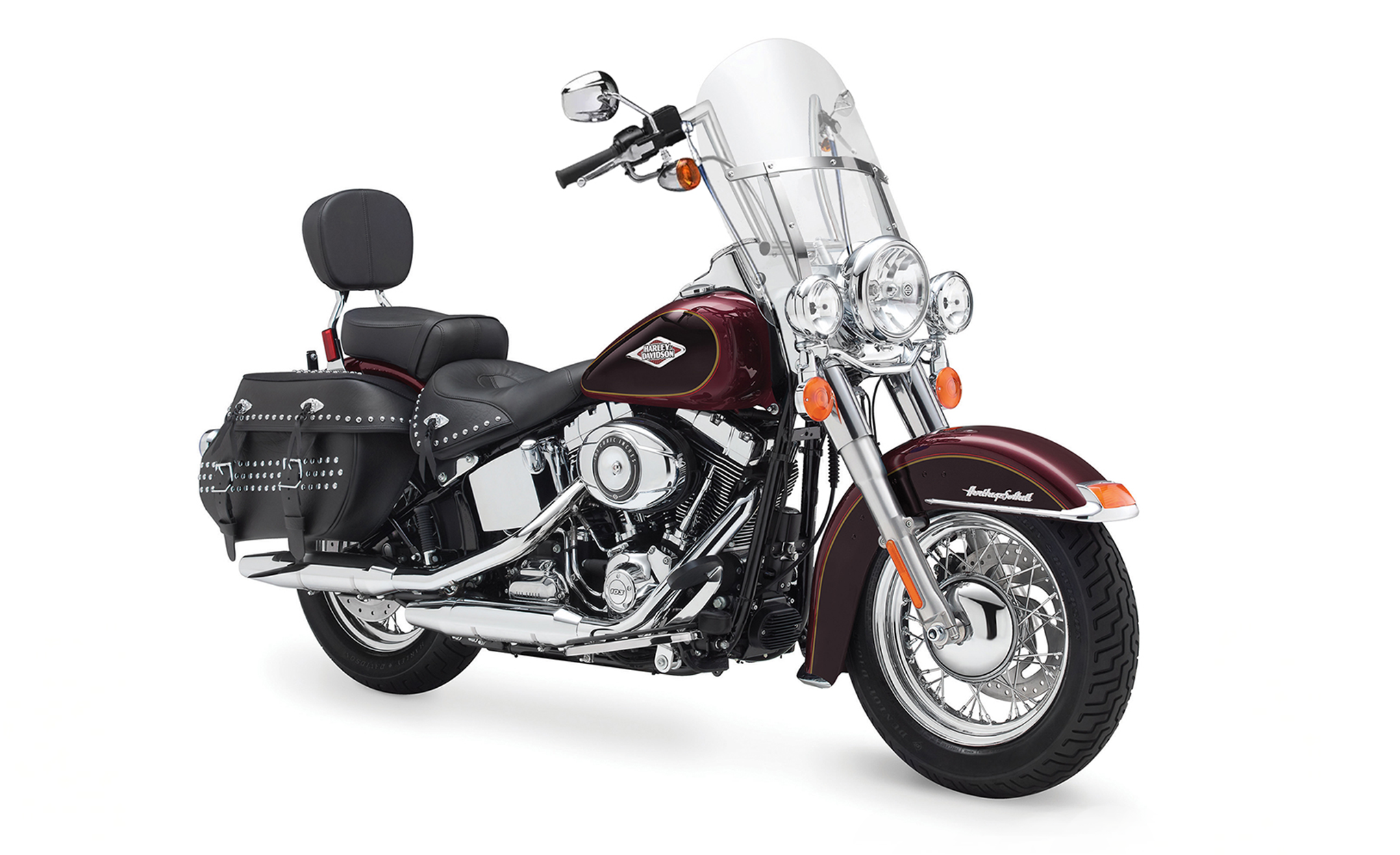 Viking Iron Born 9" Handlebar for Harley Softail Heritage Classic FLST/I/C/ FLH/C/CS Chrome Bag on Bike View @expand