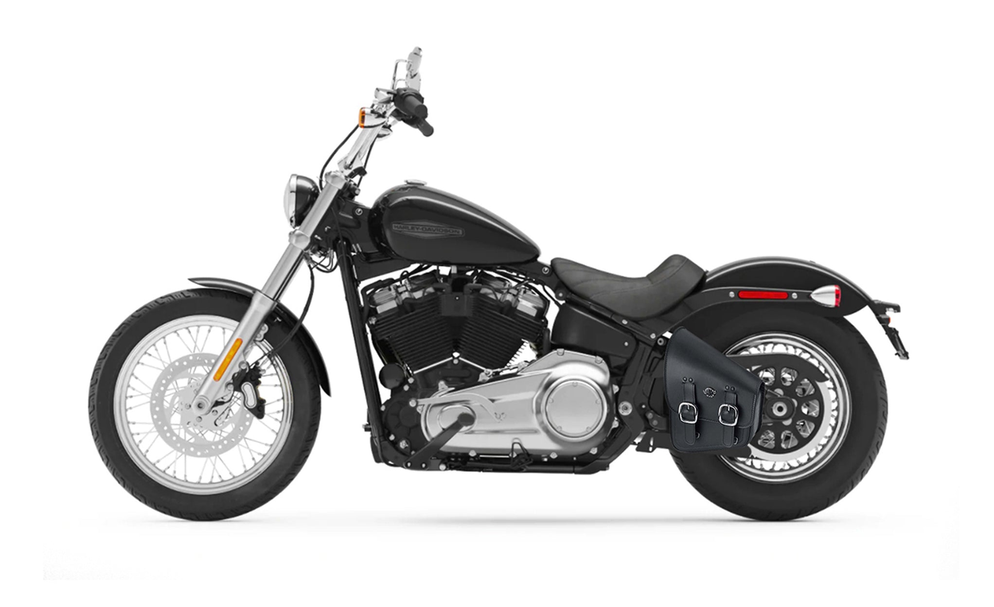 Viking Vintage Motorcycle Swingarm Bag for Harley Rocker C Bag on Bike View @expand