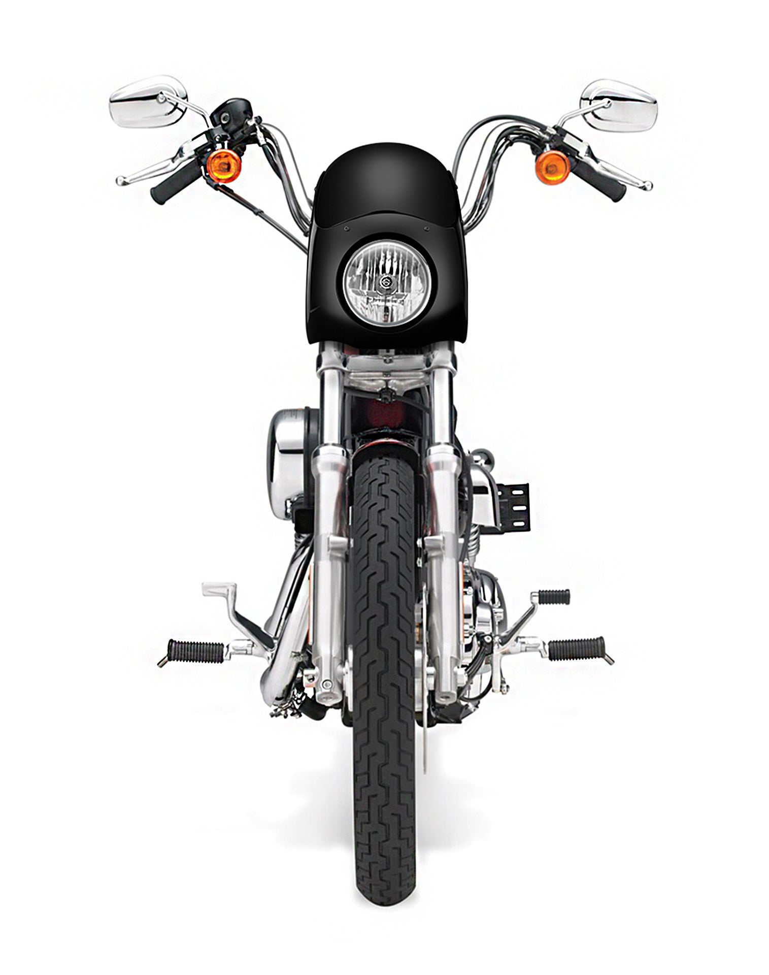 Viking Bronco Motorcycle Fairing For Harley Sportster Seventy Two Gloss Black Fairing From Front