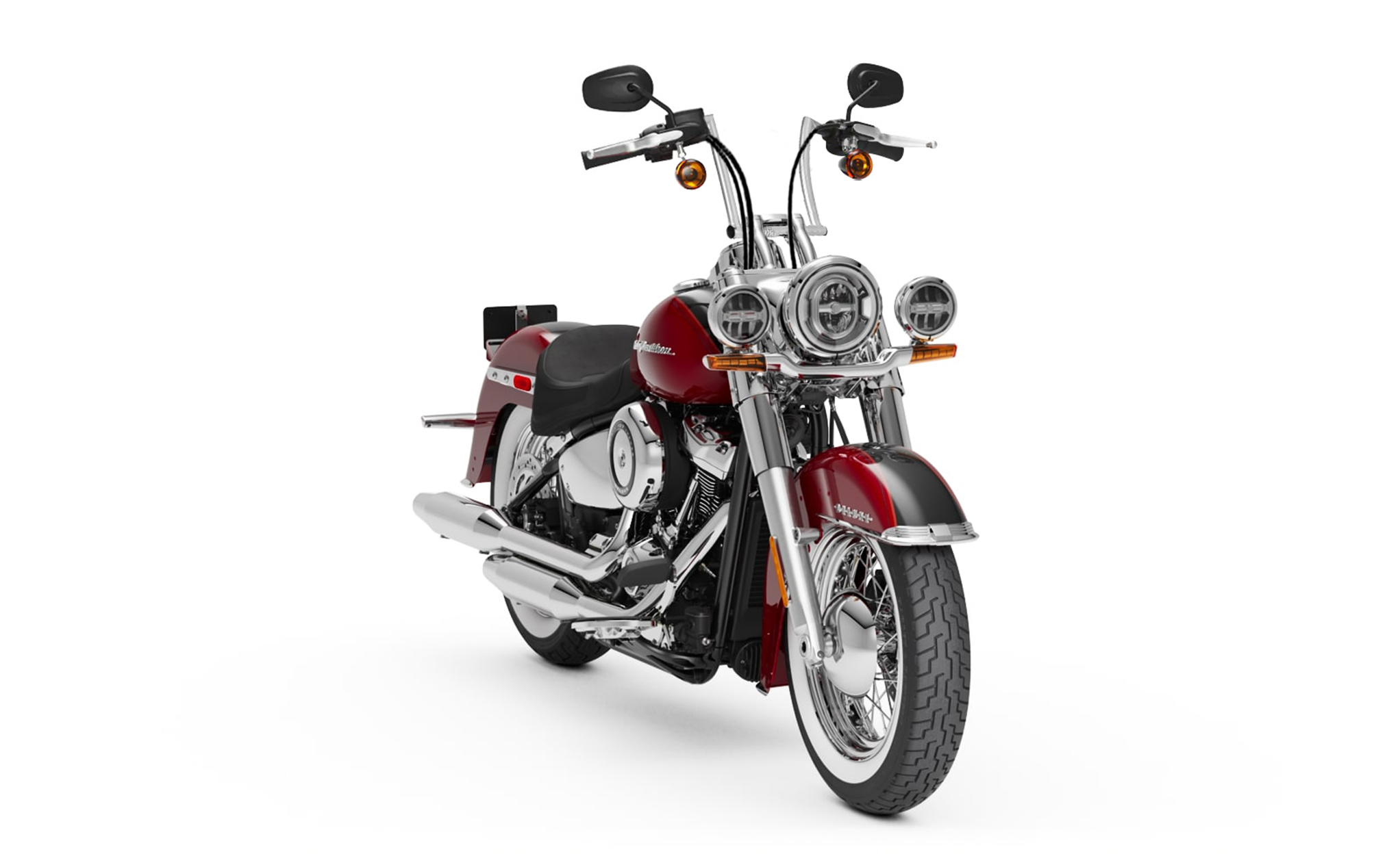 Viking Iron Born 9" Handlebar for Harley Softail Deluxe FLSTN/I Chrome Bag on Bike View @expand