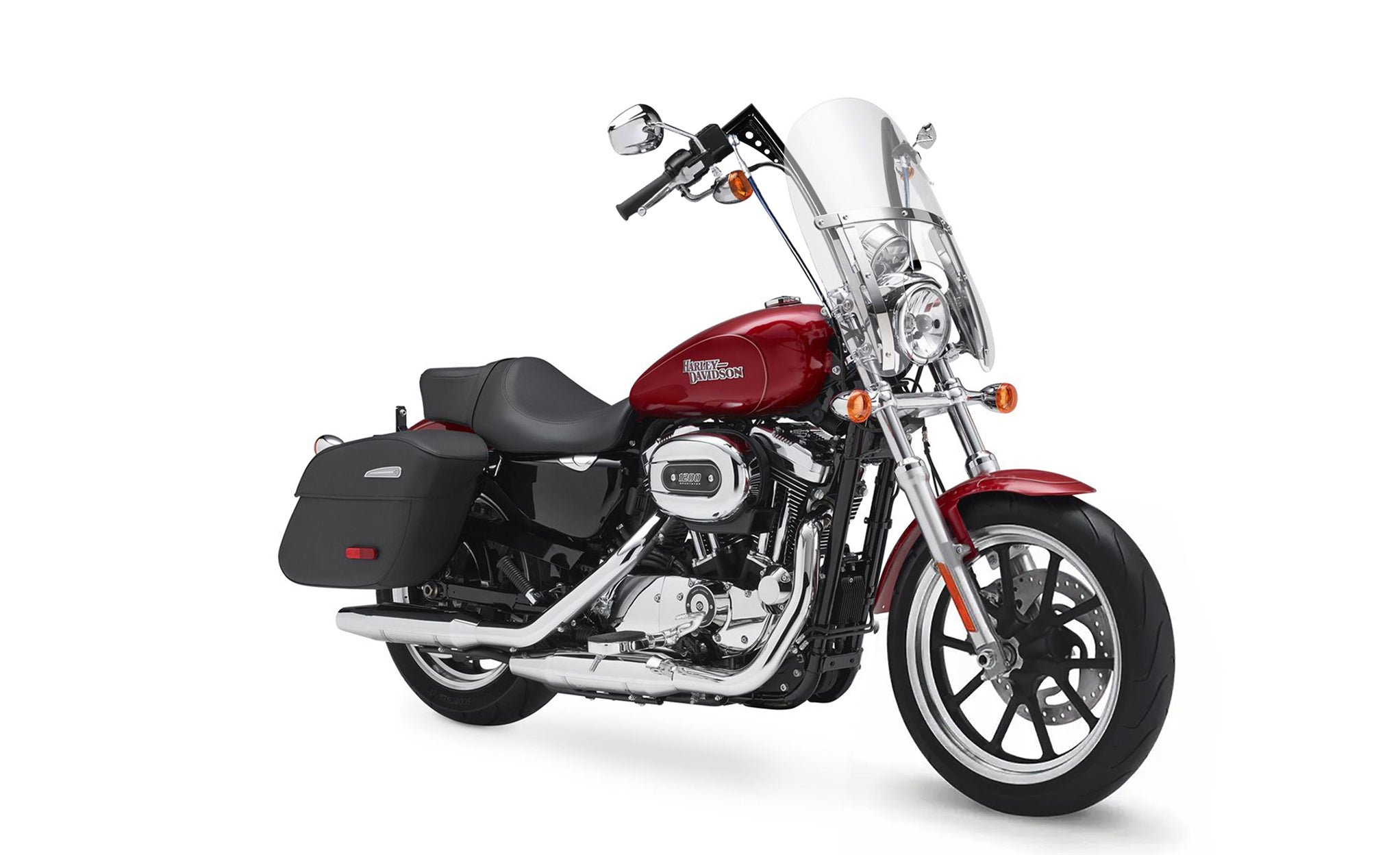 Viking Iron Born 12" Handlebar For Harley Sportster SuperLow 1200T Gloss Black Bag on Bike View @expand
