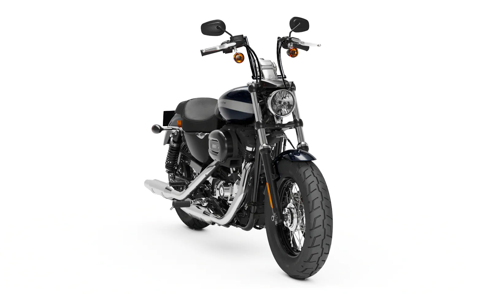 Viking Iron Born 9" Handlebar For Harley Sportster 1200 Custom XL1200C Gloss Black Bag on Bike View @expand