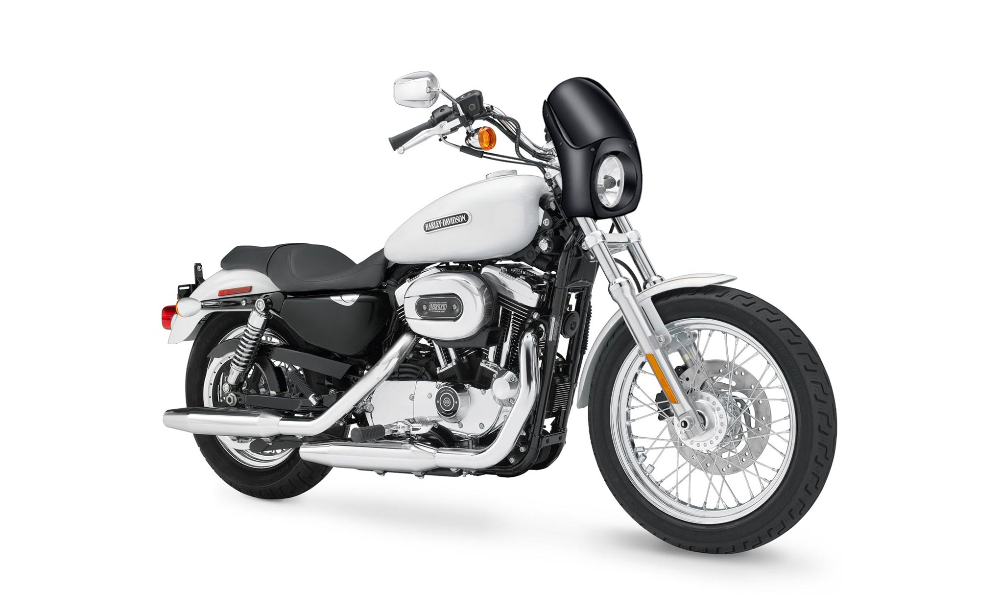 Viking Bronco Motorcycle Fairing For Harley Sportster 1200 Low XL1200L Gloss Black Bag on Bike View @expand