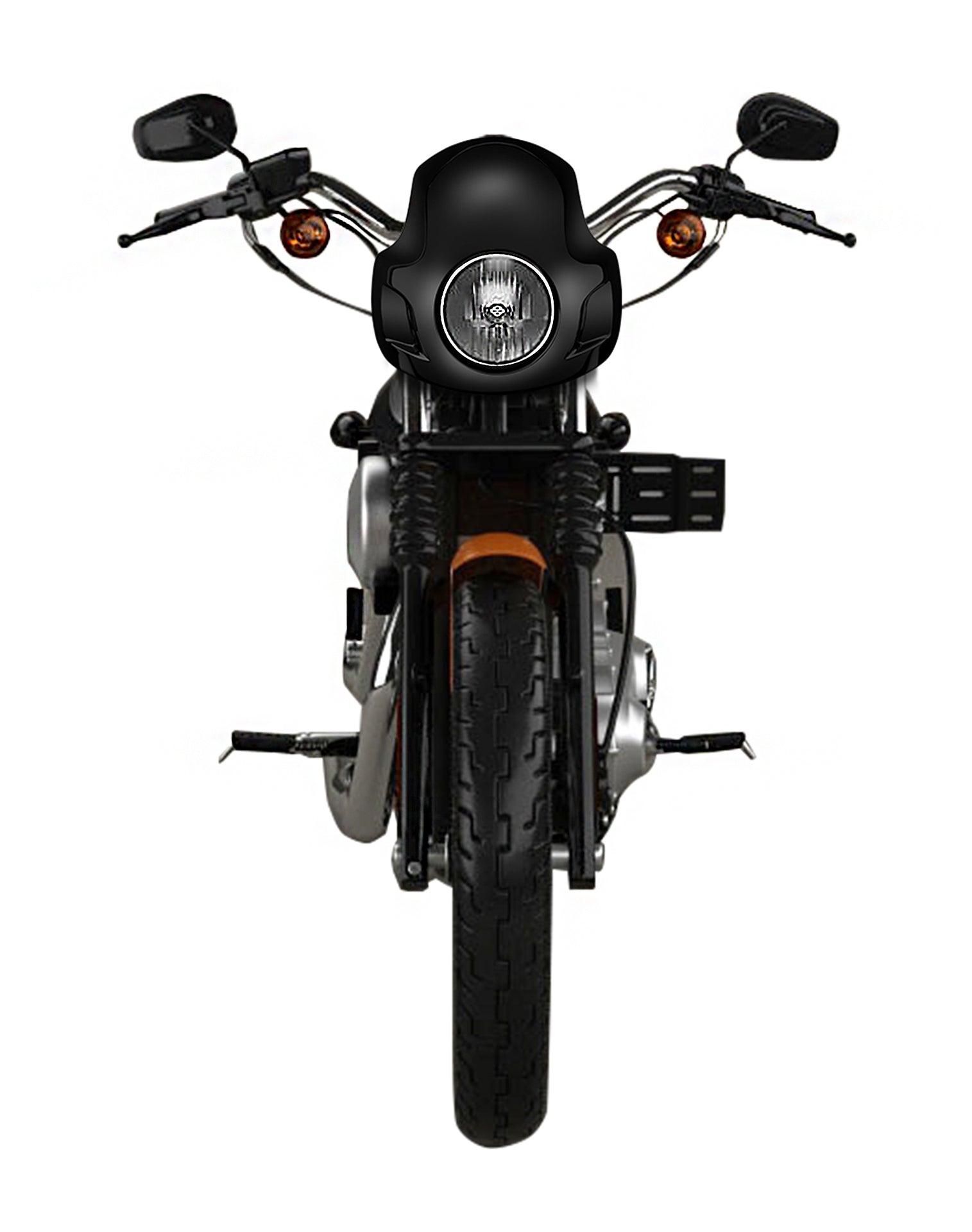 Viking Strider Sport Motorcycle Fairing For Harley Sportster 1200 Nightster XL1200N Gloss Black Fairing From Front