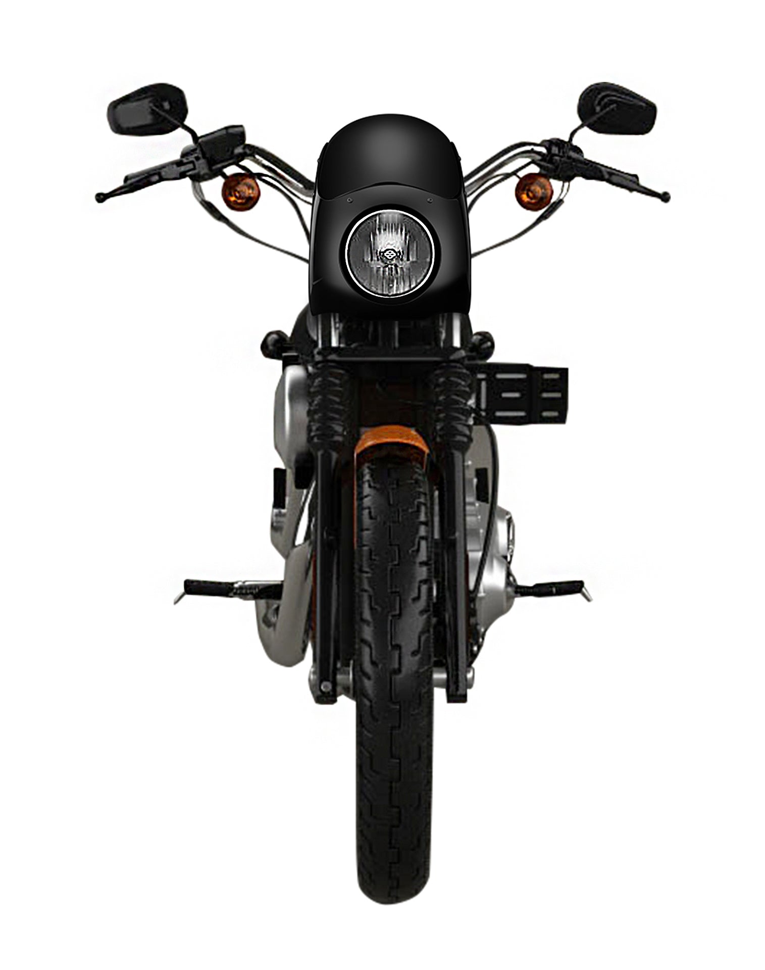 Viking Bronco Motorcycle Fairing For Harley Sportster 1200 Nightster XL1200N Gloss Black Fairing From Front
