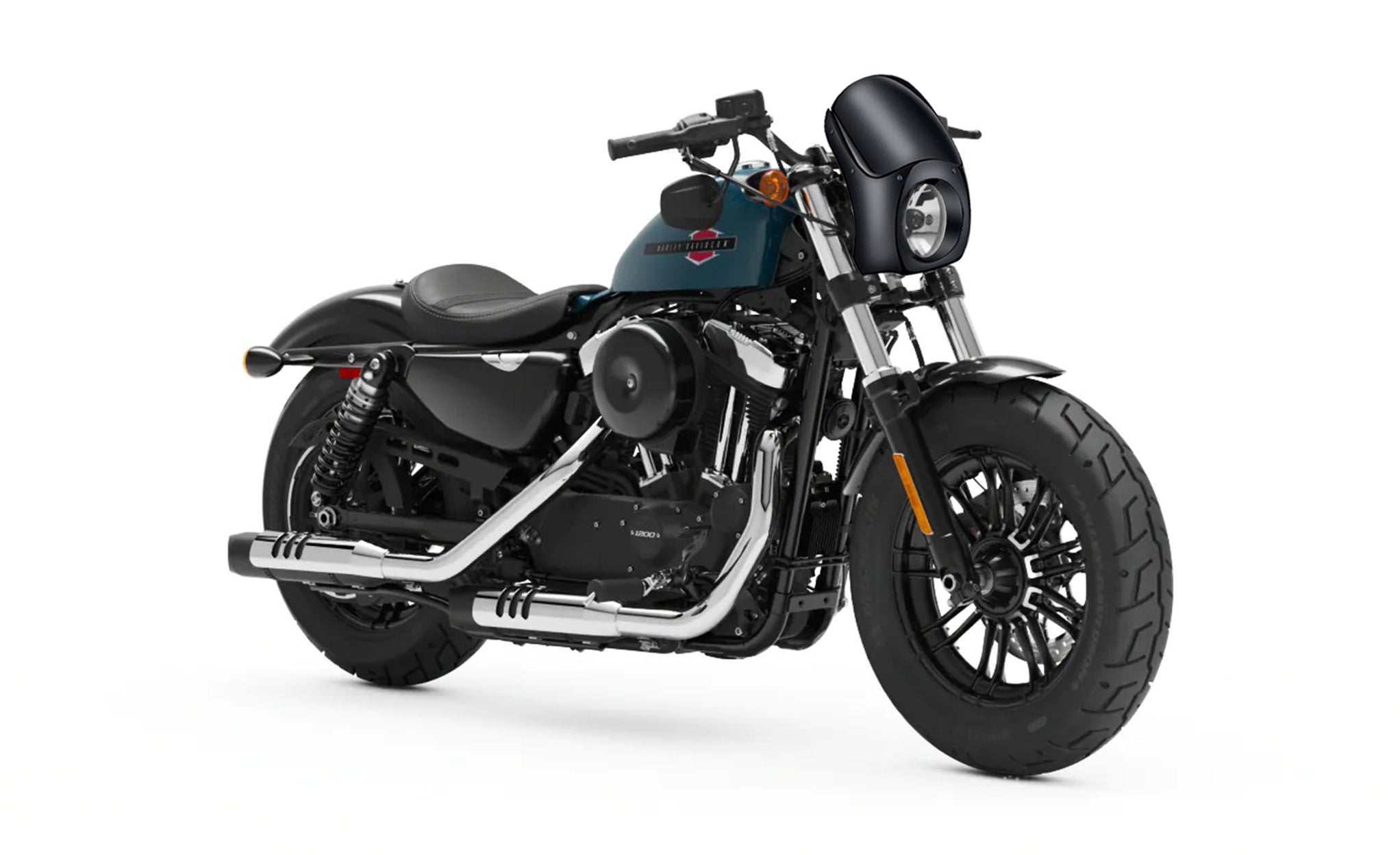 Viking Bronco Motorcycle Fairing For Harley Sportster Forty Eight Gloss Black Bag on Bike View @expand