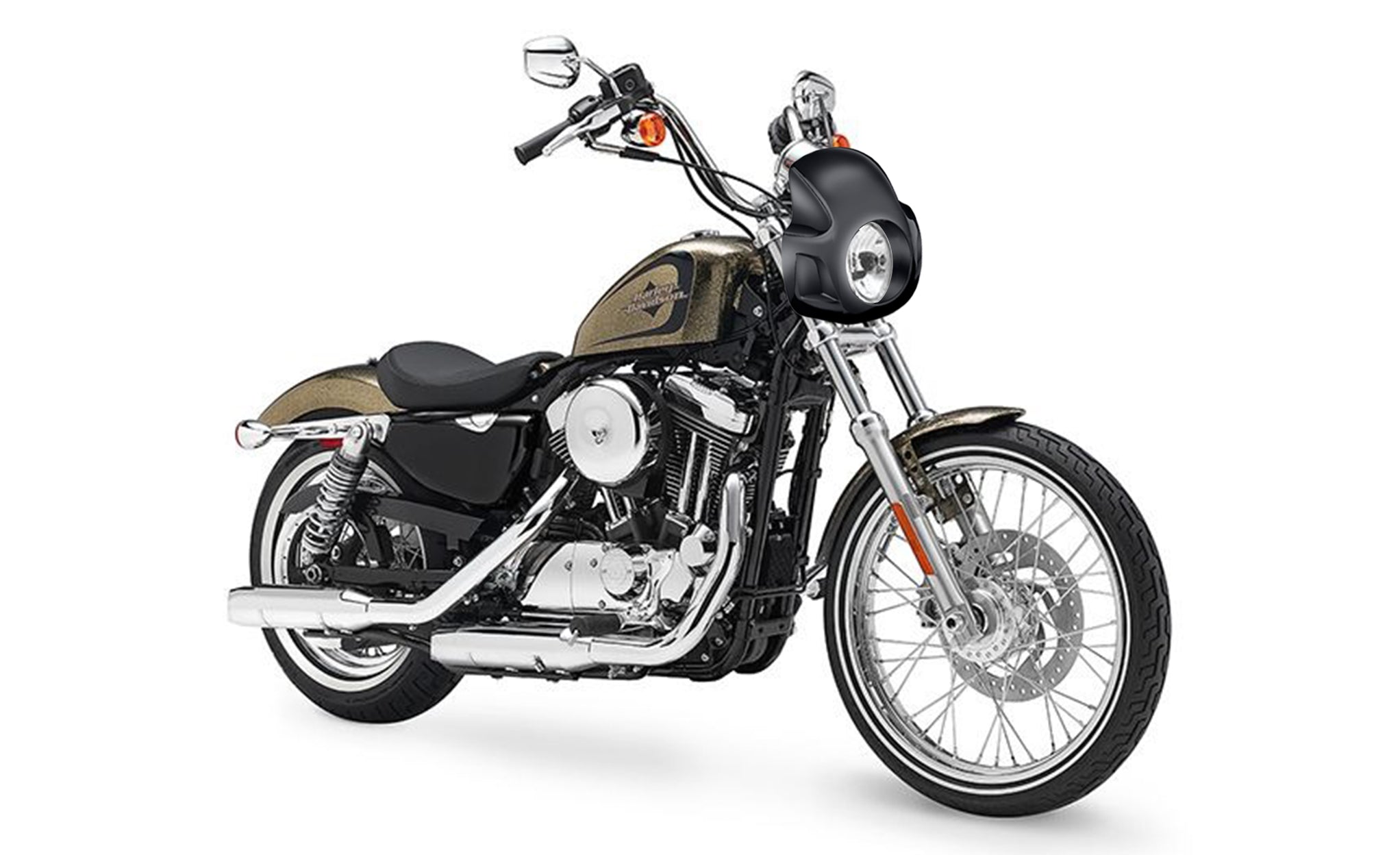 Viking Strider Sport Motorcycle Fairing For Harley Sportster Seventy Two Gloss Black Bag on Bike View @expand