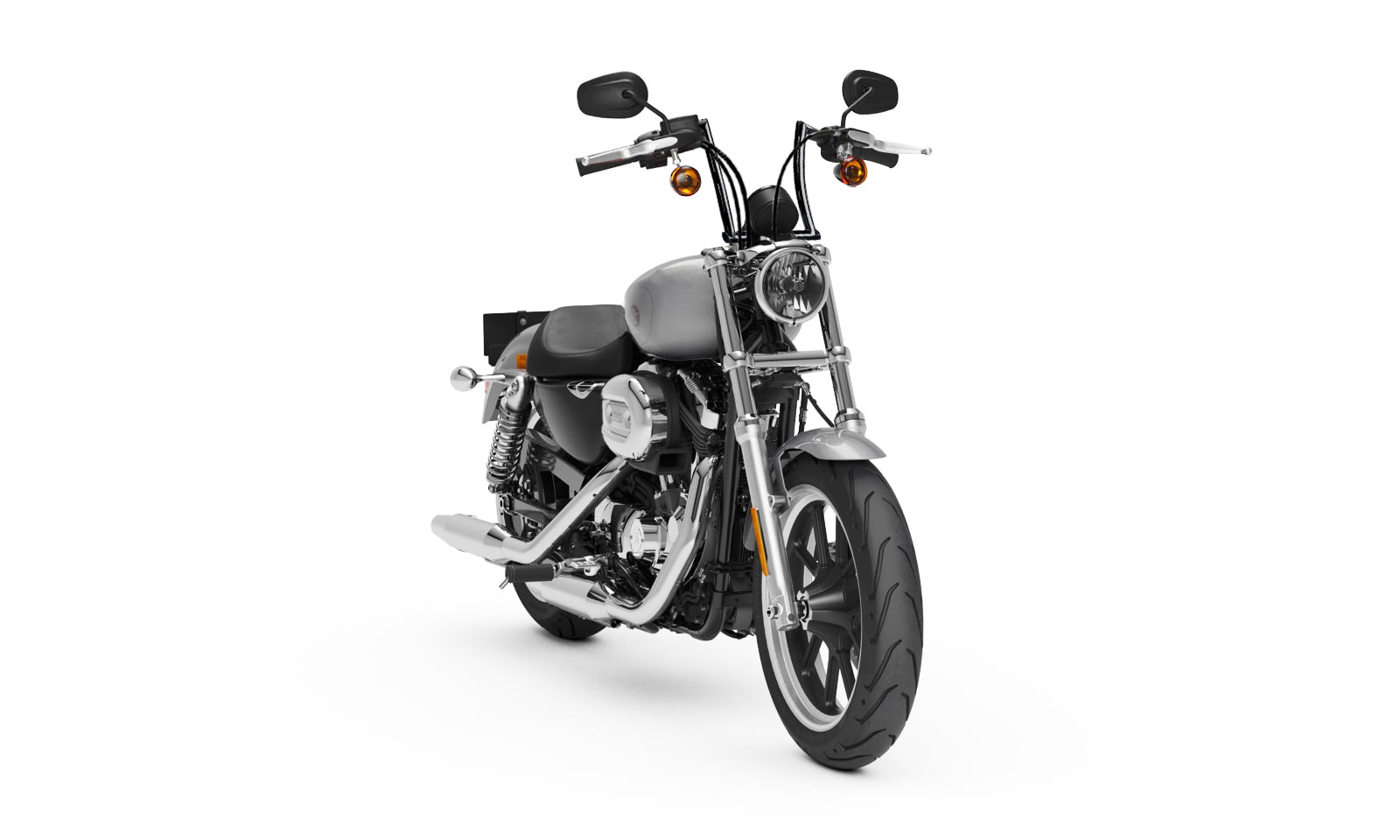 Viking Iron Born 9" Handlebar For Harley Sportster Superlow Gloss Black Bag on Bike View @expand