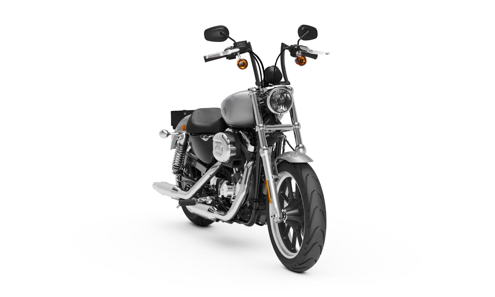 Viking Iron Born 9" Handlebar for Harley Sportster Superlow Matte Black Bag on Bike View @expand
