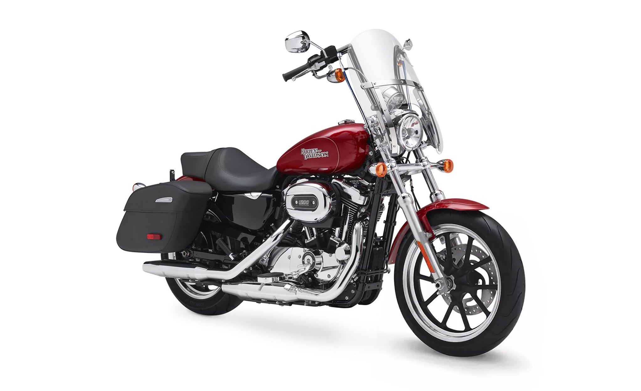 Viking Iron Born 9" Handlebar For Harley Sportster SuperLow 1200T Gloss Black Bag on Bike View @expand