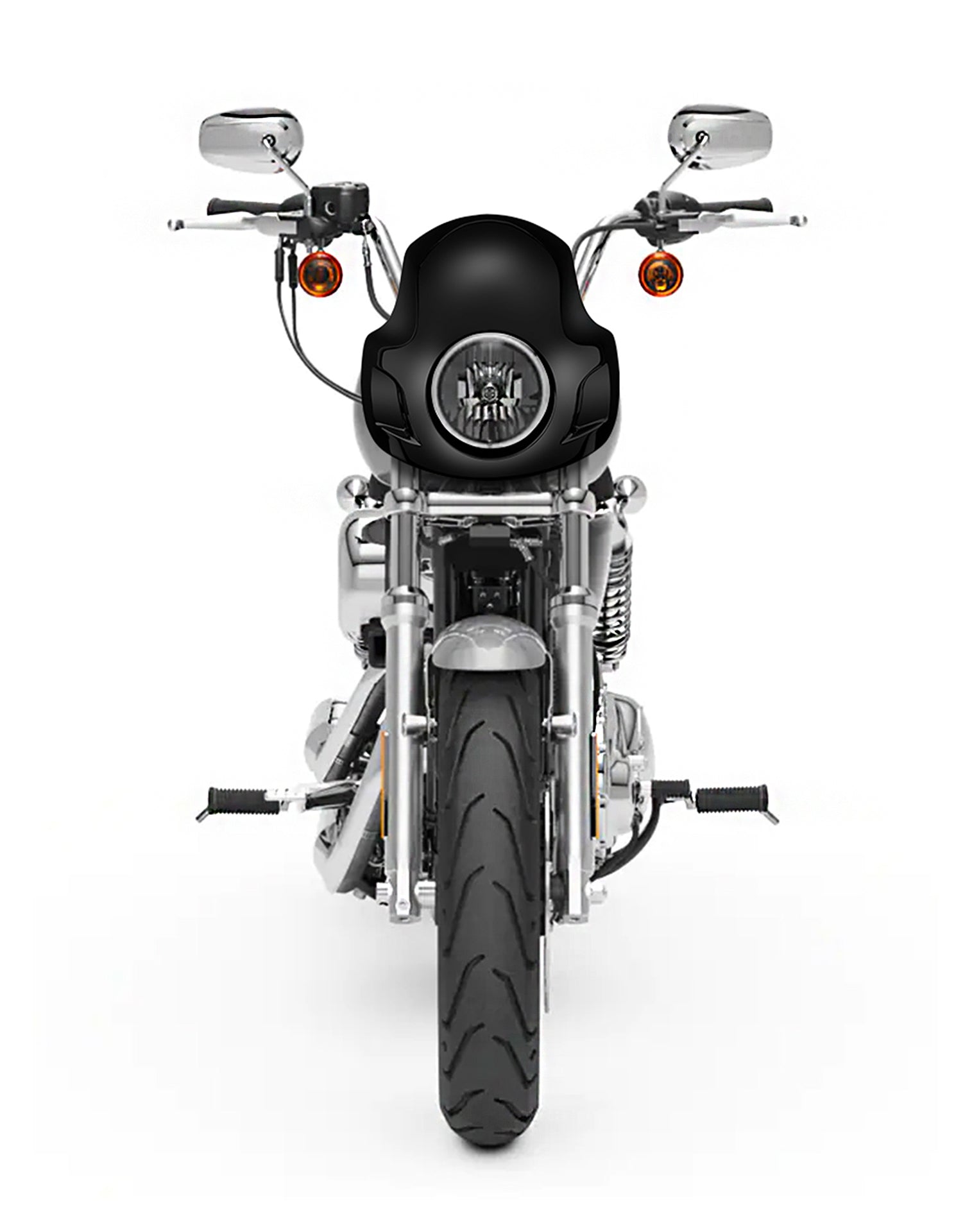 Viking Strider Sport Motorcycle Fairing For Harley Sportster SuperLow Gloss Black Fairing From Front