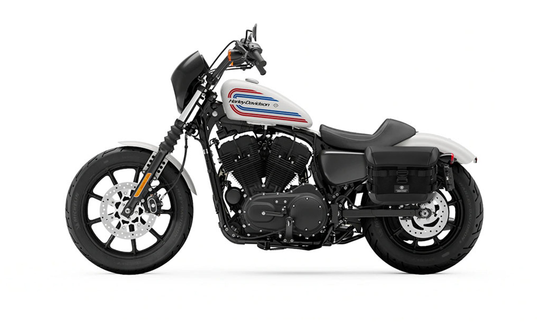Viking Incognito Detachable Xs Solo Motorcycle Saddlebag For Harley Sportster 1200 Iron Xl1200Ns on Bike Photo @expand