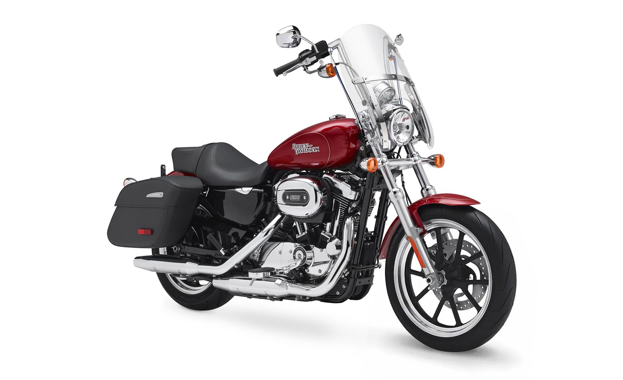 Viking Iron Born 9" Handlebar for Harley Sportster SuperLow 1200T Chrome Bag on Bike View @expand