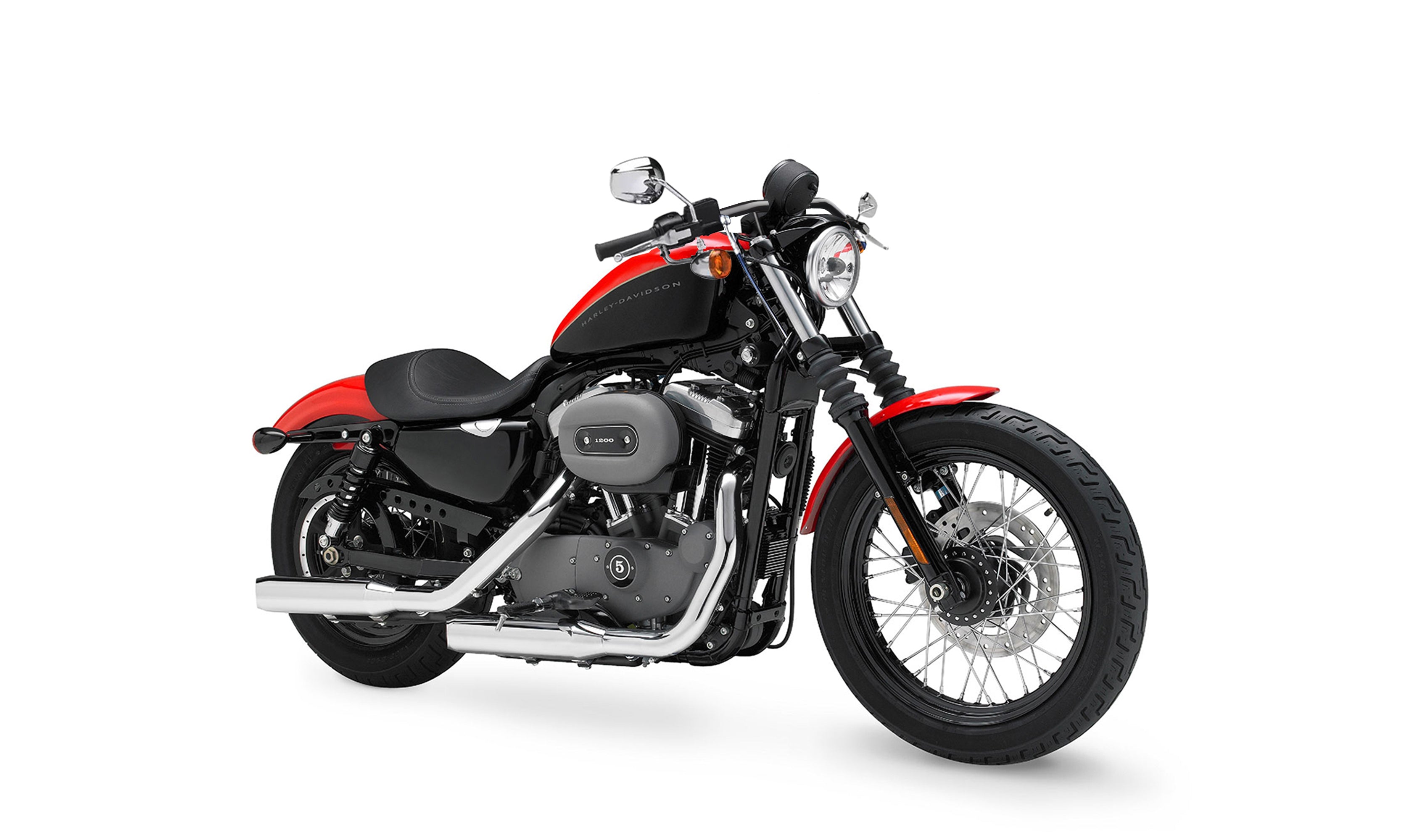 Viking Iron Born Drag Handlebar For Harley Sportster 1200 Nightster XL1200N Gloss Black Bag on Bike View @expand