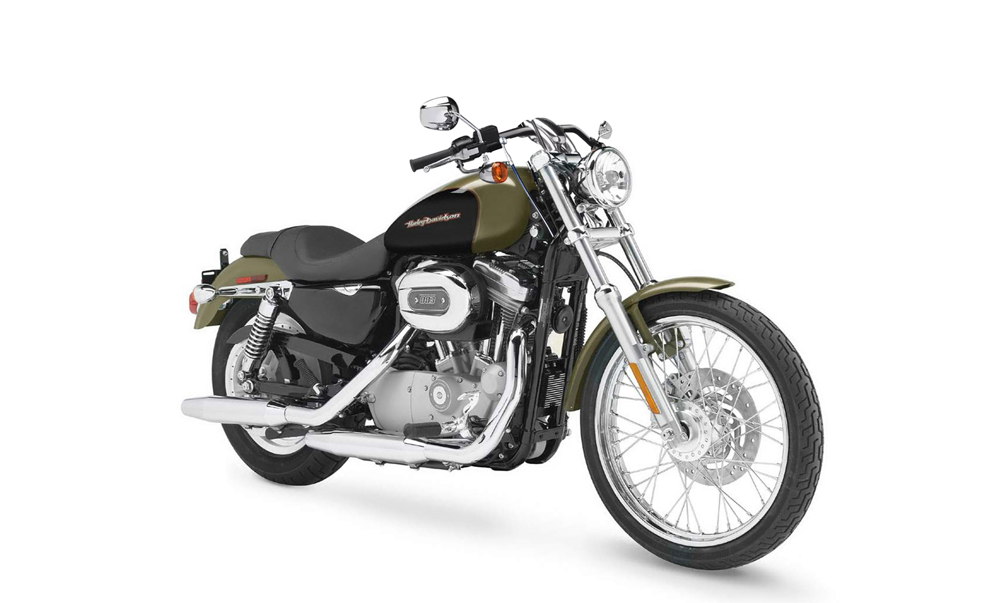 Viking Iron Born Drag Handlebar For Harley Sportster 883 Custom XL883C Gloss Black Bag on Bike View @expand
