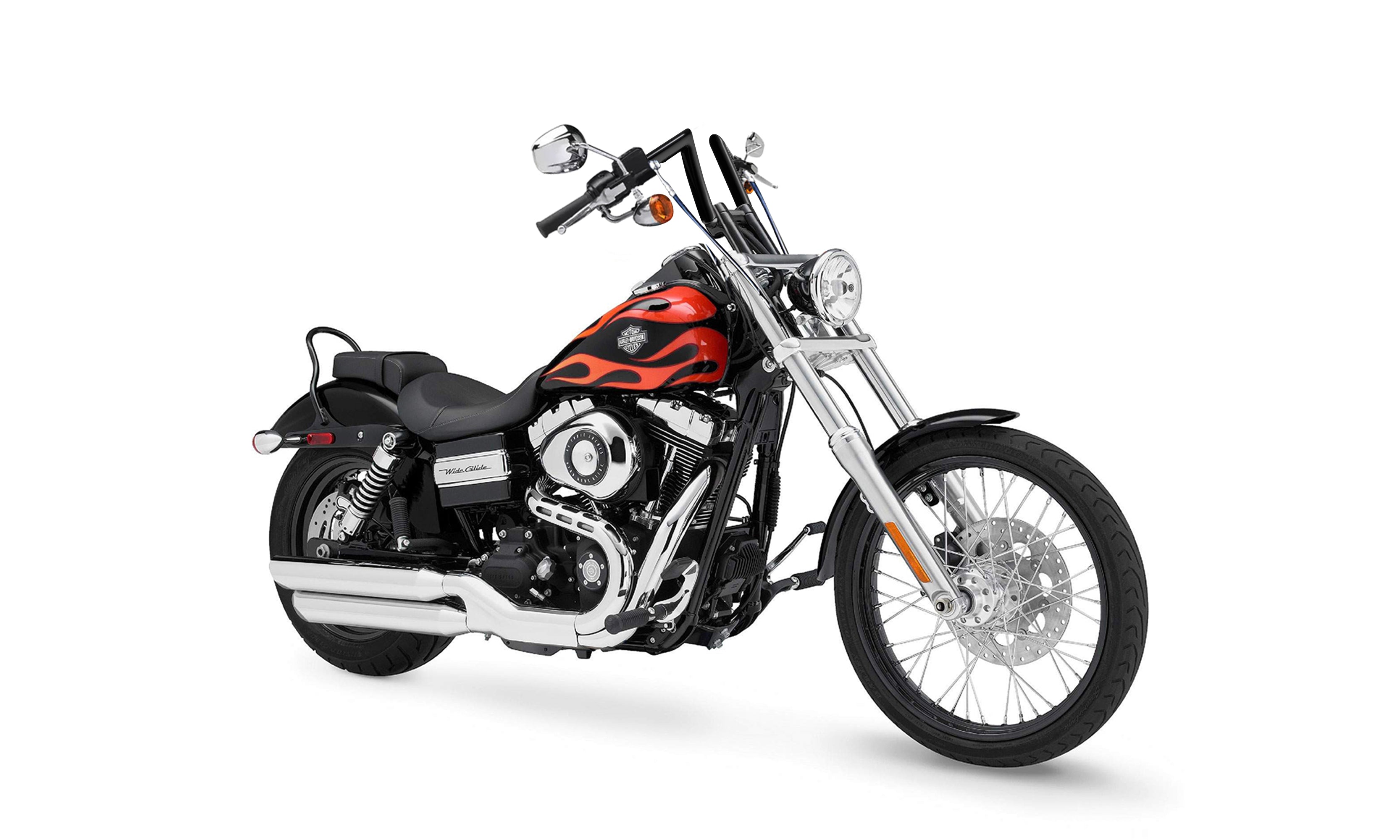 Viking Iron Born Z Handlebar For Harley Dyna Wide Glide FXDWG Gloss Black Bag on Bike View @expand
