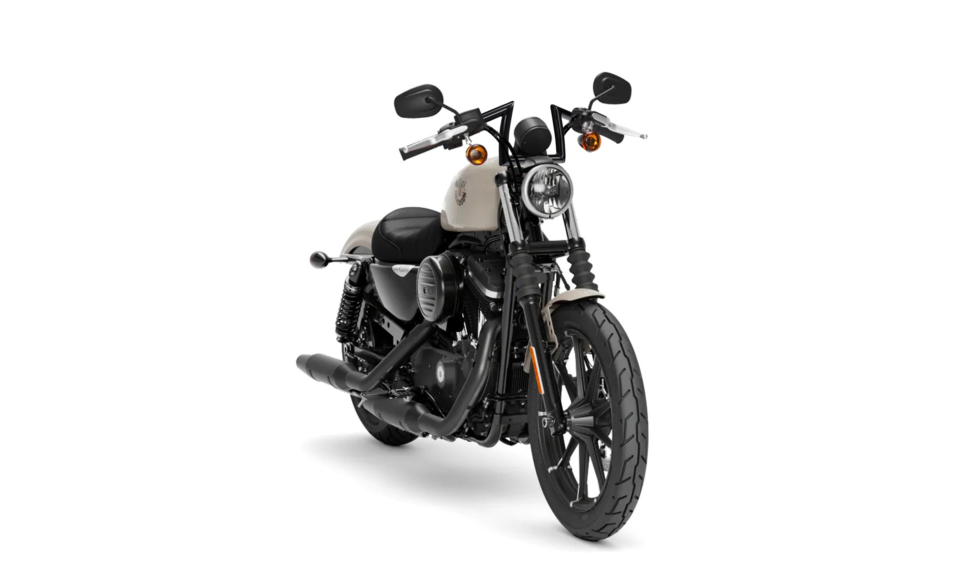 Viking Iron Born Z Handlebar For Harley Sportster 883 Iron XL883N Gloss Black Bag on Bike View @expand