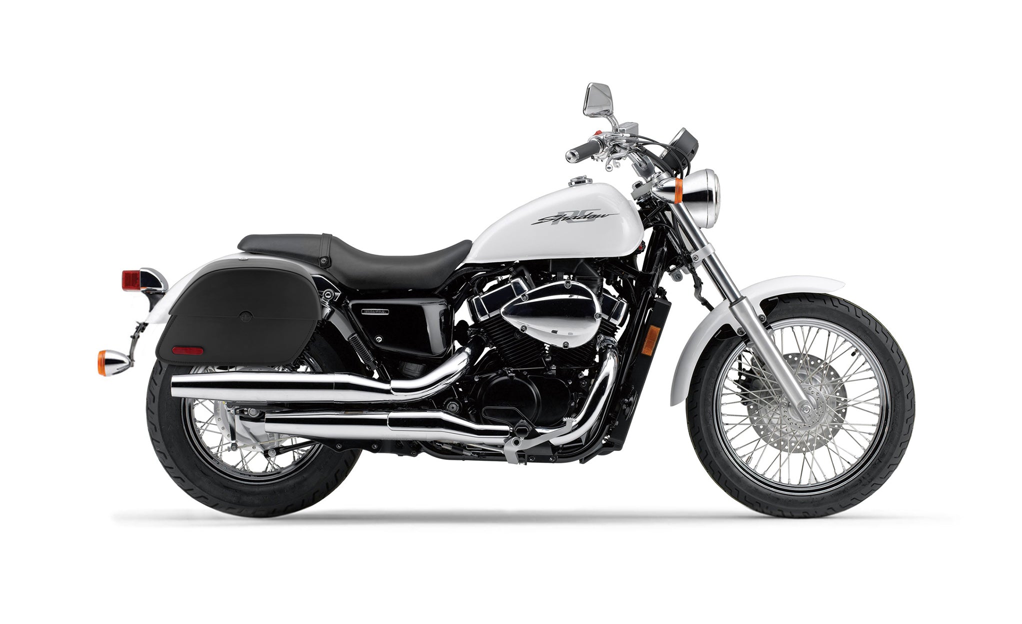 Viking Panzer Medium Honda Shadow 750 Rs Leather Motorcycle Saddlebags Engineering Excellence with Bag on Bike @expand