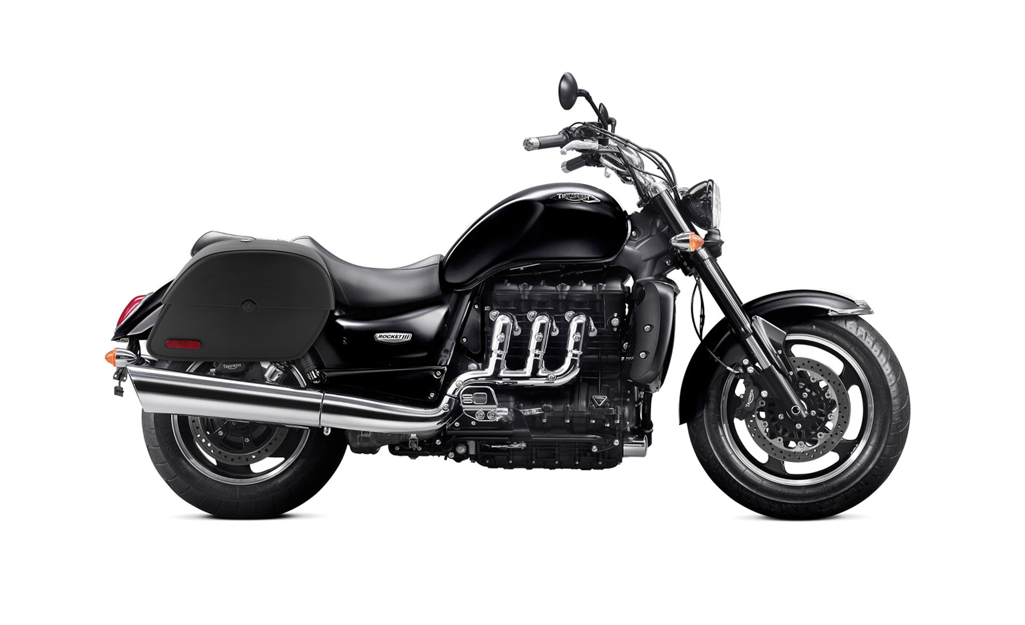 Viking Panzer Medium Triumph Rocket Iii Classic Leather Motorcycle Saddlebags Engineering Excellence with Bag on Bike @expand