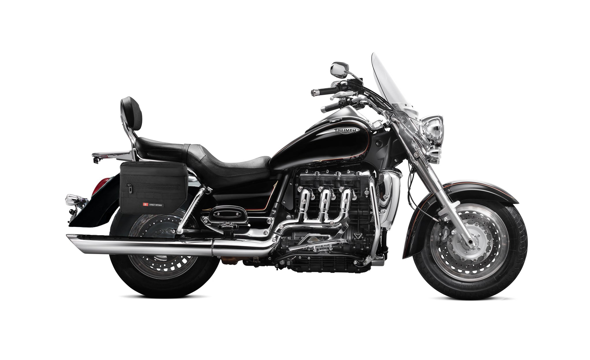 Viking Patriot Small Triumph Rocket Iii Touring Motorcycle Throw Over Saddlebags on Bike Photo @expand