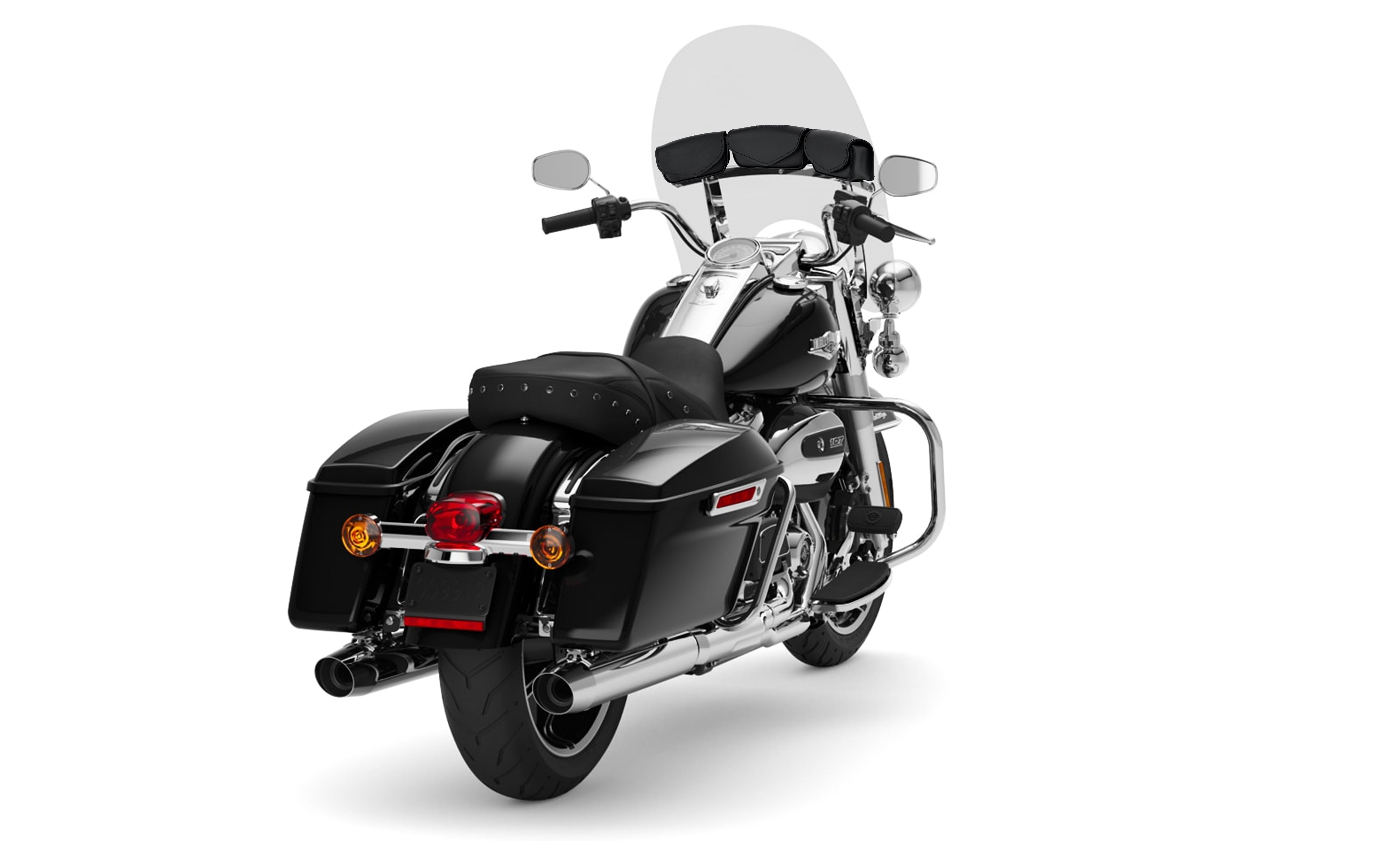Viking Trident Tri-Pocket Motorcycle Windshield Bag for Harley Touring Bag on Bike View @expand