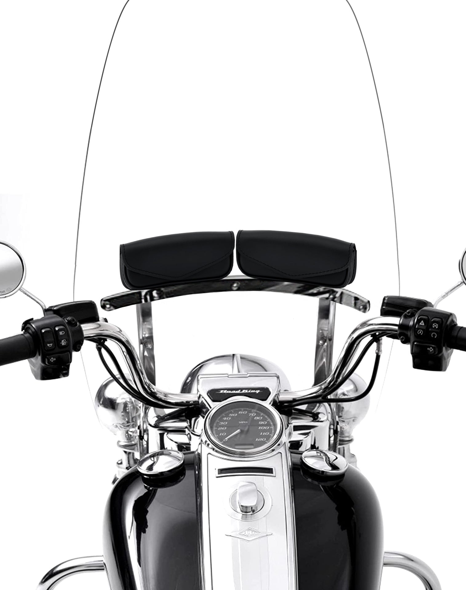 Viking Revival 2-Pocket Motorcycle Windshield Bag for Harley Touring Close Up View