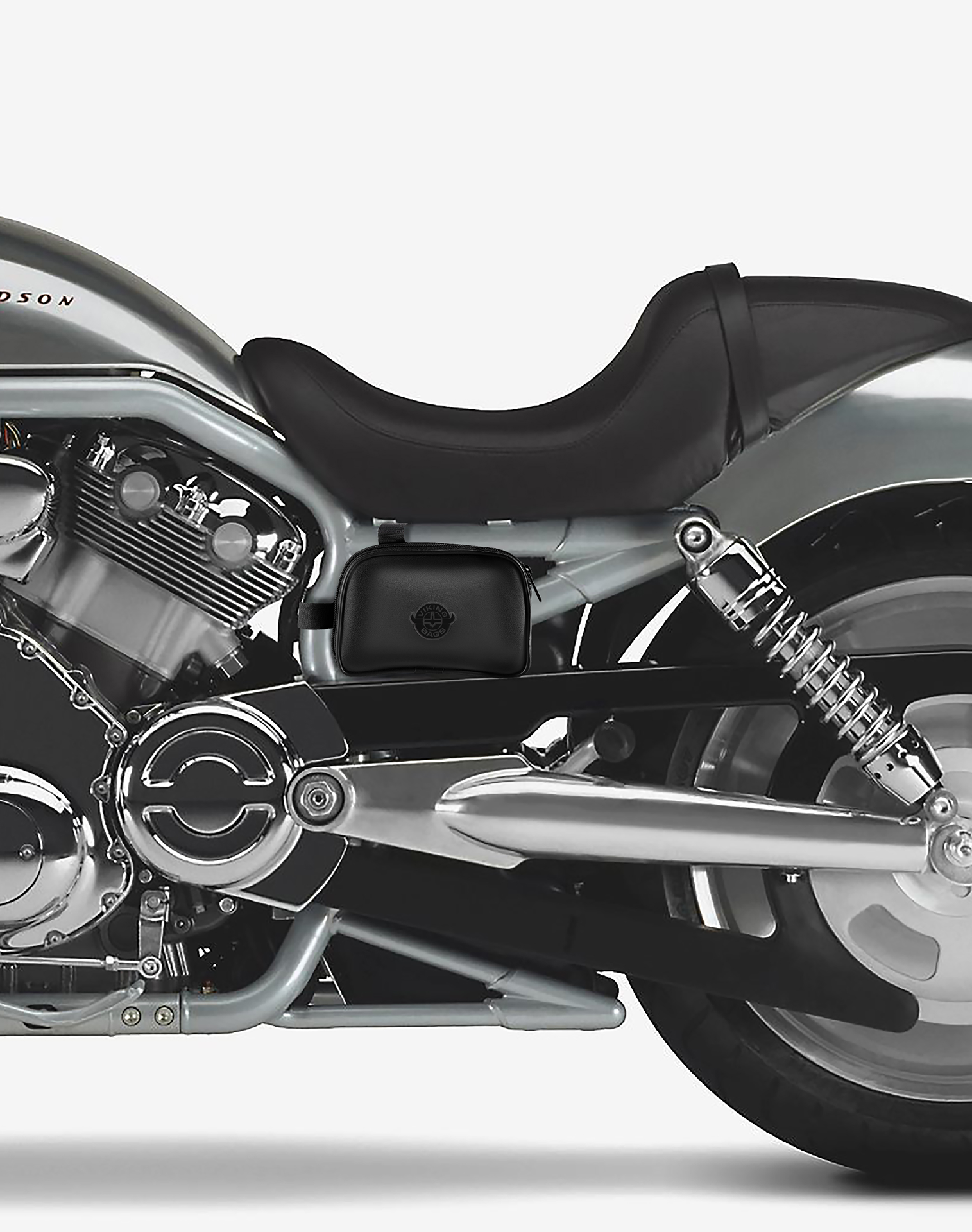 Viking Harley V-ROD Motorcycle Frame Bag Close Up View
