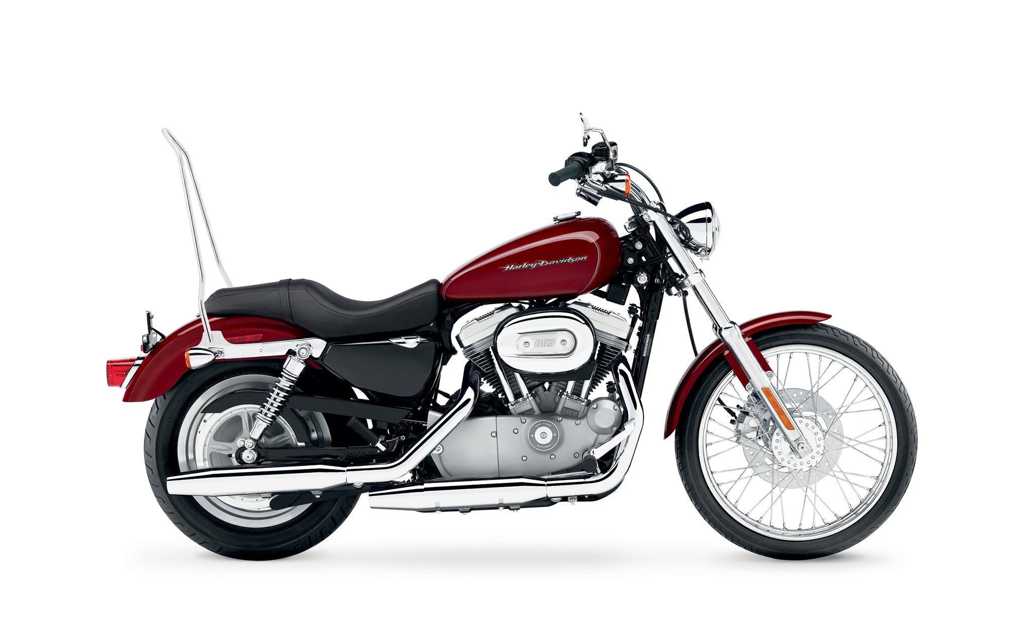 Iron Born Blade 25" Sissy Bar for Harley Sportster 883 Custom XL883C Chrome Bag on Bike View @expand