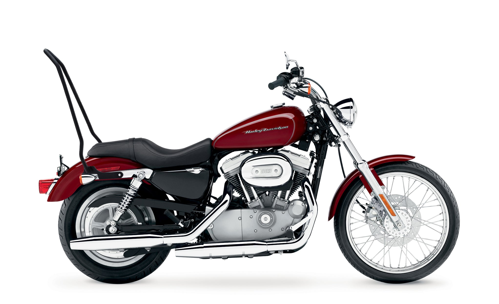 Iron Born Blade 25" Sissy Bar for Harley Sportster 883 Custom XL883C Matte Black Bag on Bike View @expand
