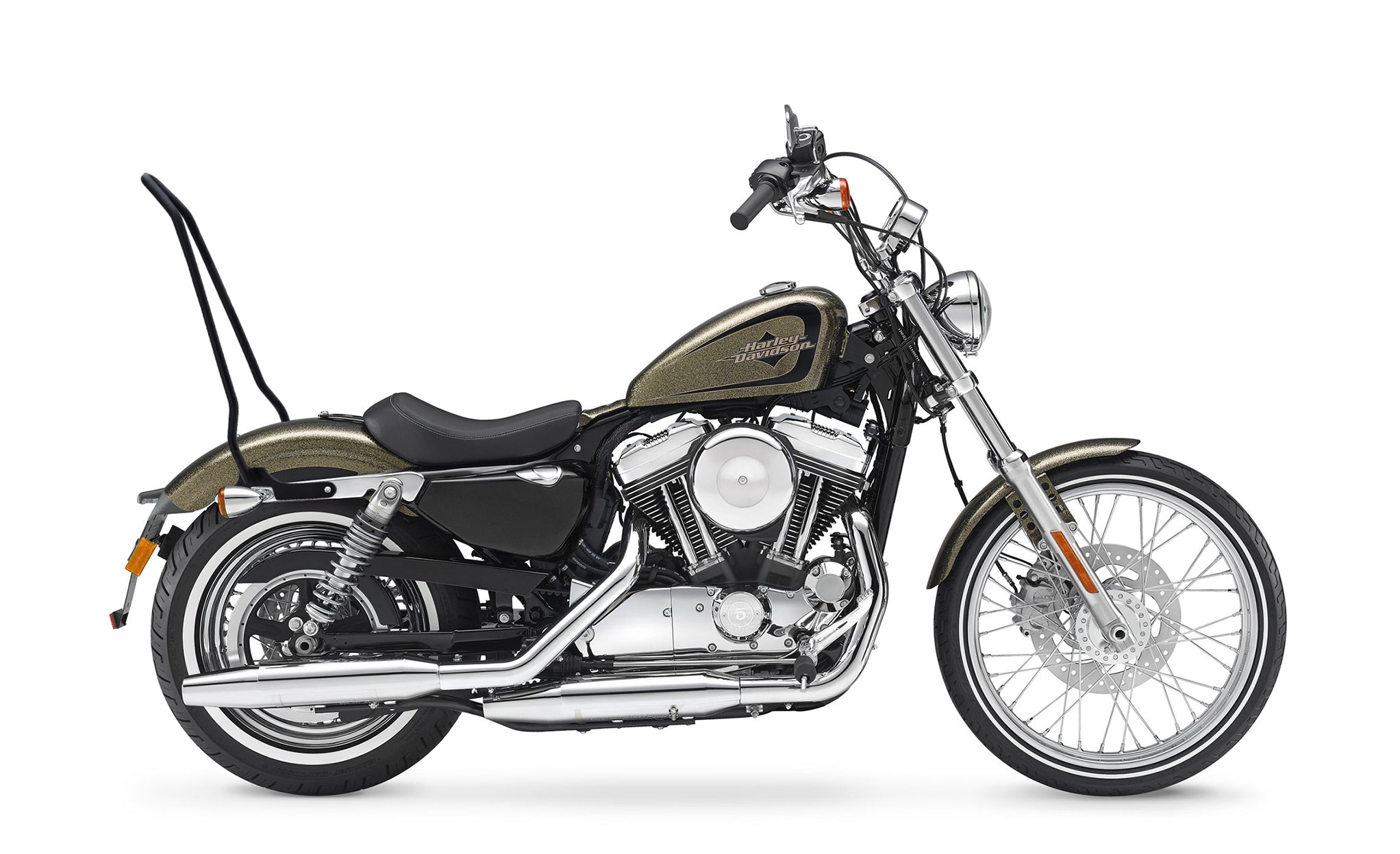 Iron Born Blade 25" Sissy Bar for Harley Sportster Seventy Two Matte Black Bag on Bike View @expand