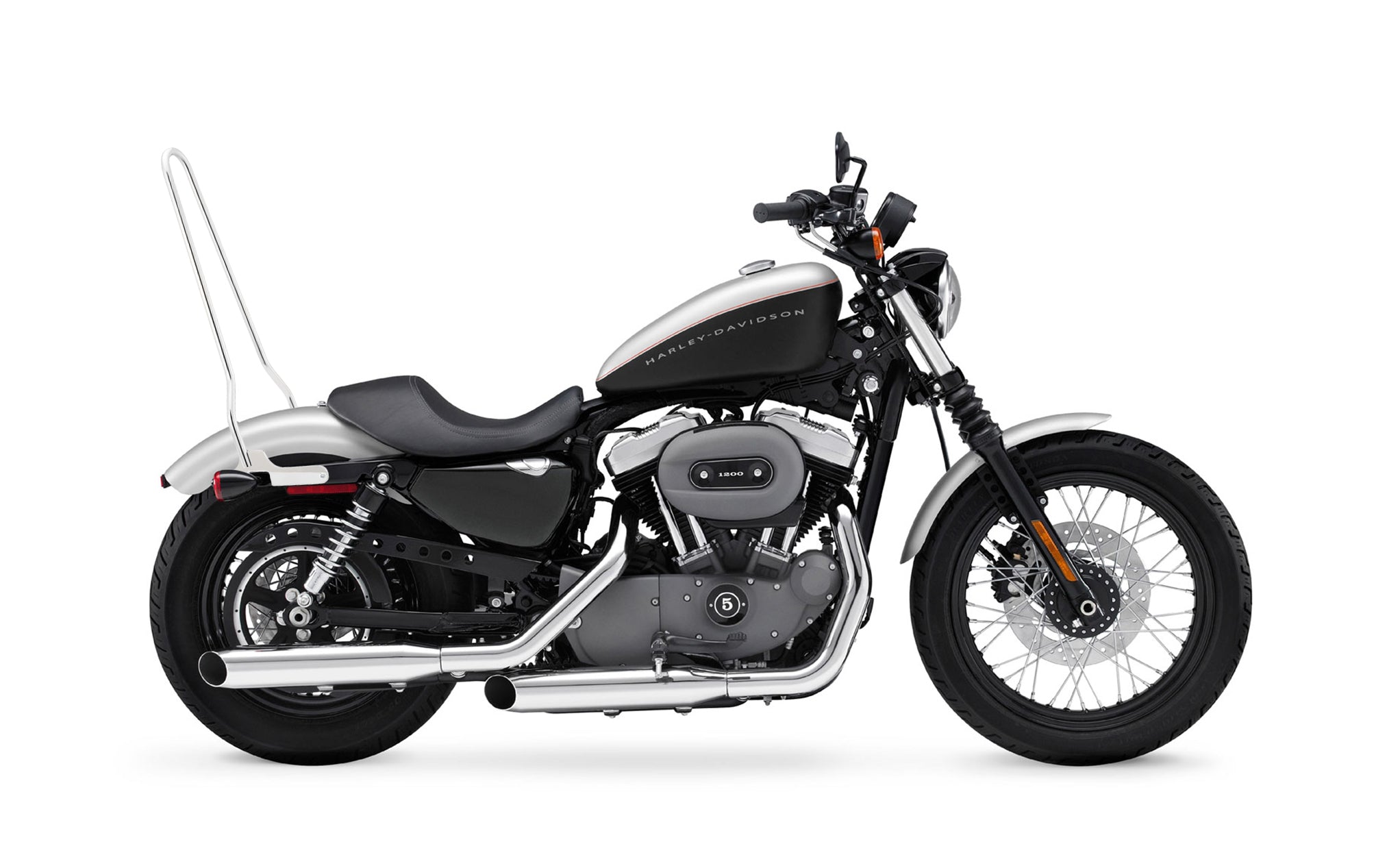 Iron Born Standard 25" Sissy Bar for Harley Sportster 1200 Nightster XL1200N Chrome Bag on Bike View @expand
