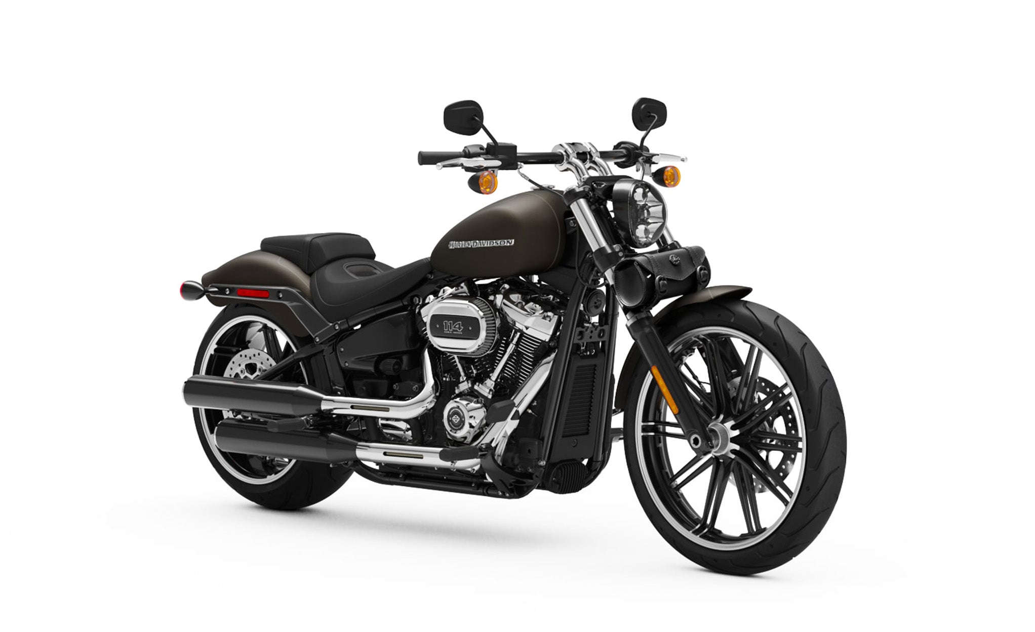 Viking Dark Age Plain Leather Motorcycle Fork Bag for Harley Davidson Bag on Bike View @expand