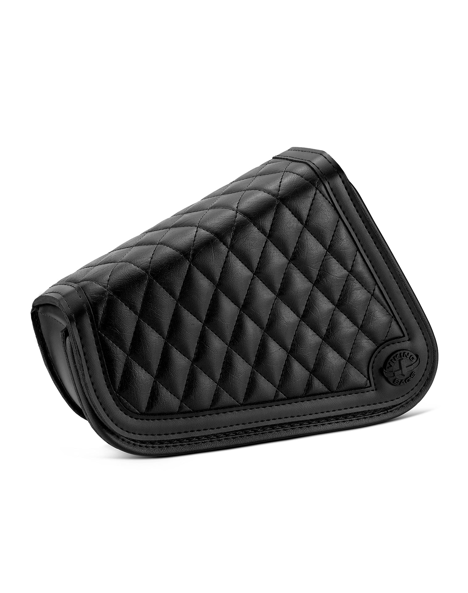 Viking Iron Born Diamond Stitch Leather Motorcycle Swing Arm Bag for Harley Davidson Sportster Main view