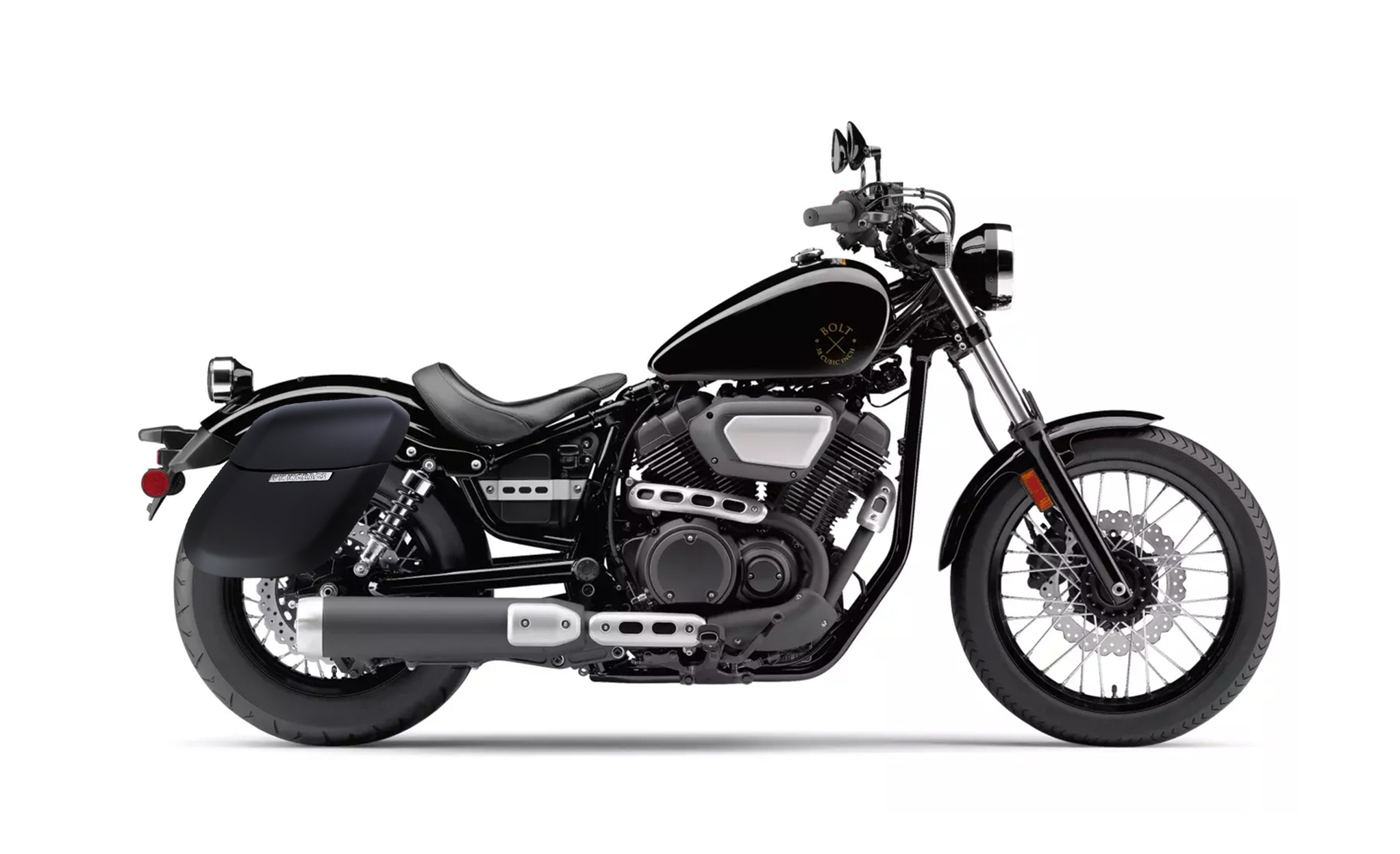 Viking Drifter Medium Yamaha Bolt Specific Motorcycle Hard Saddlebags Matte on Bike Photo @expand